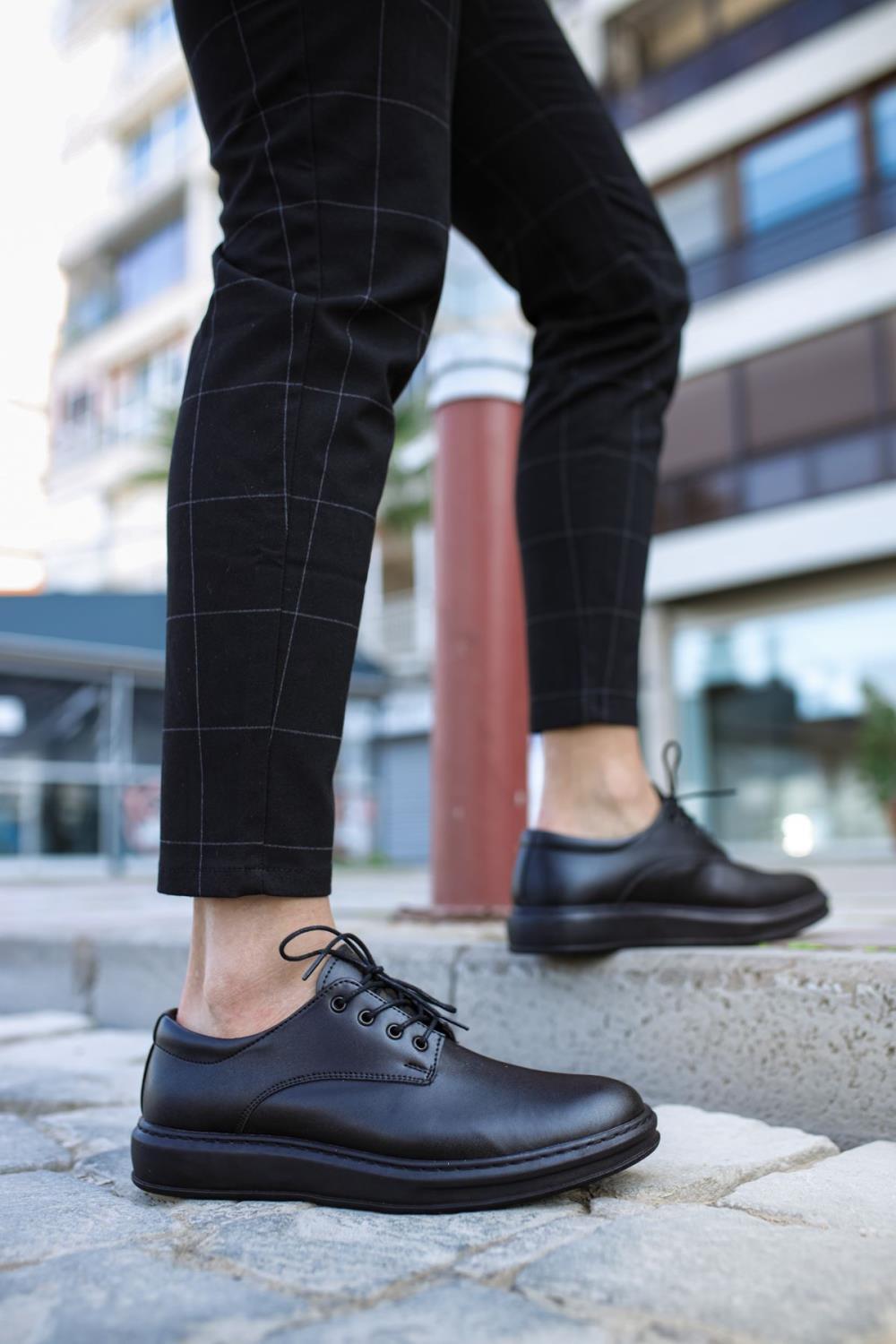 Classic Men's Shoes 001 Black (Black Sole) - STREETMODE™