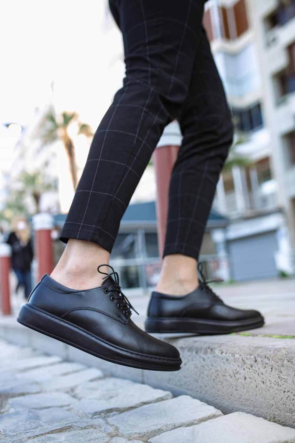 Classic Men's Shoes 001 Black (Black Sole) - STREETMODE™