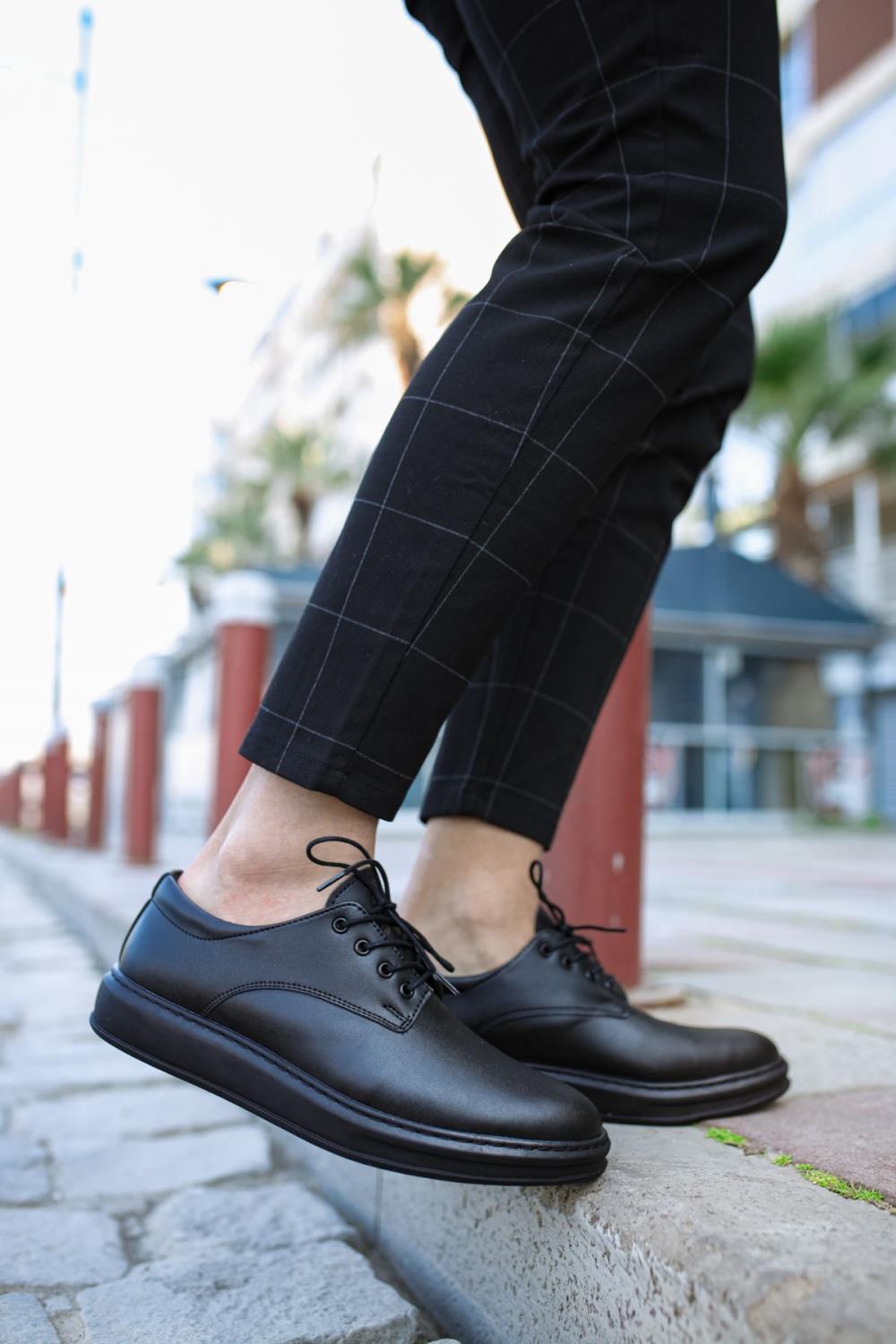 Classic Men's Shoes 001 Black (Black Sole) - STREETMODE™