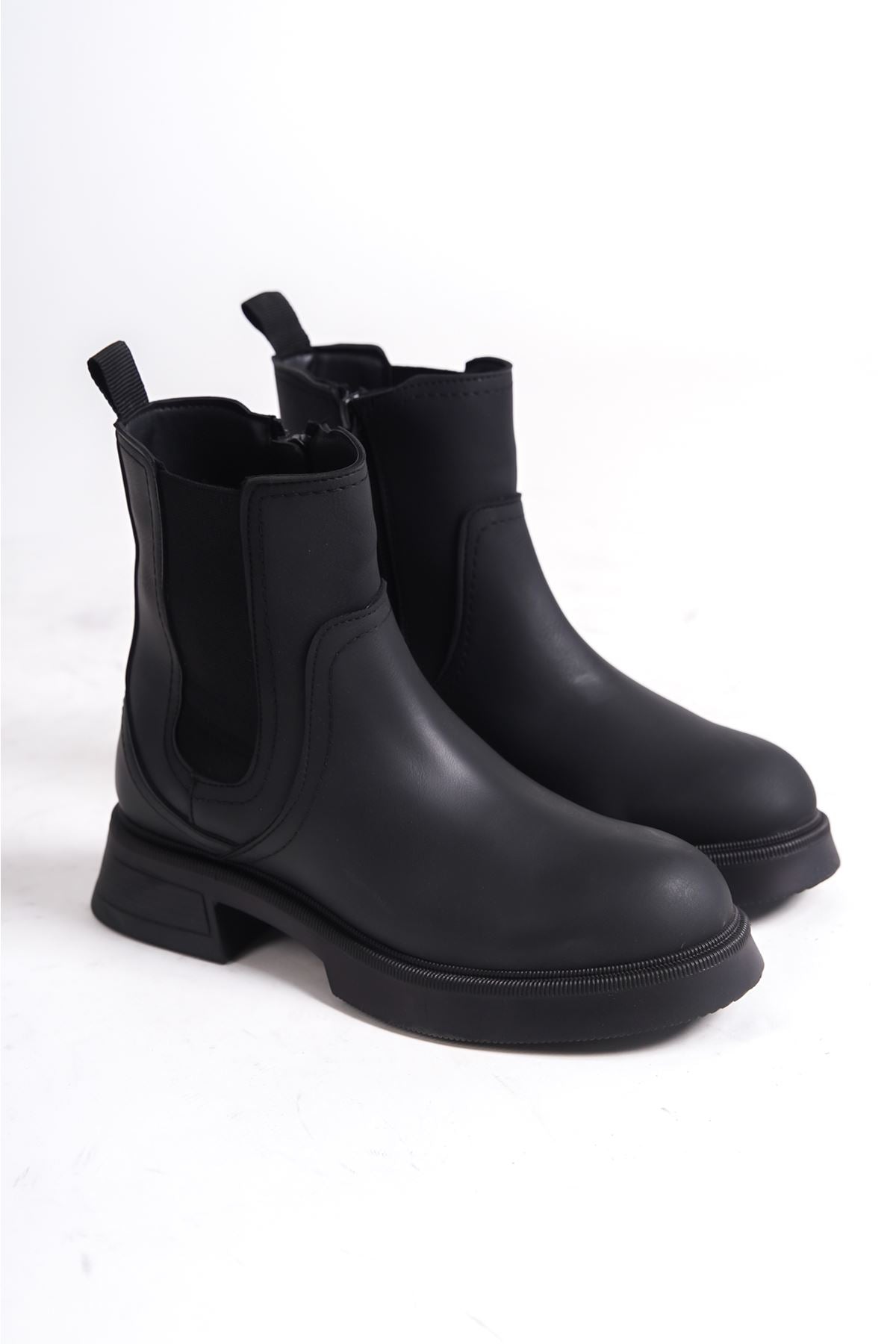Dalpa Black Women's Boots with Elastic Sides - STREETMODE™