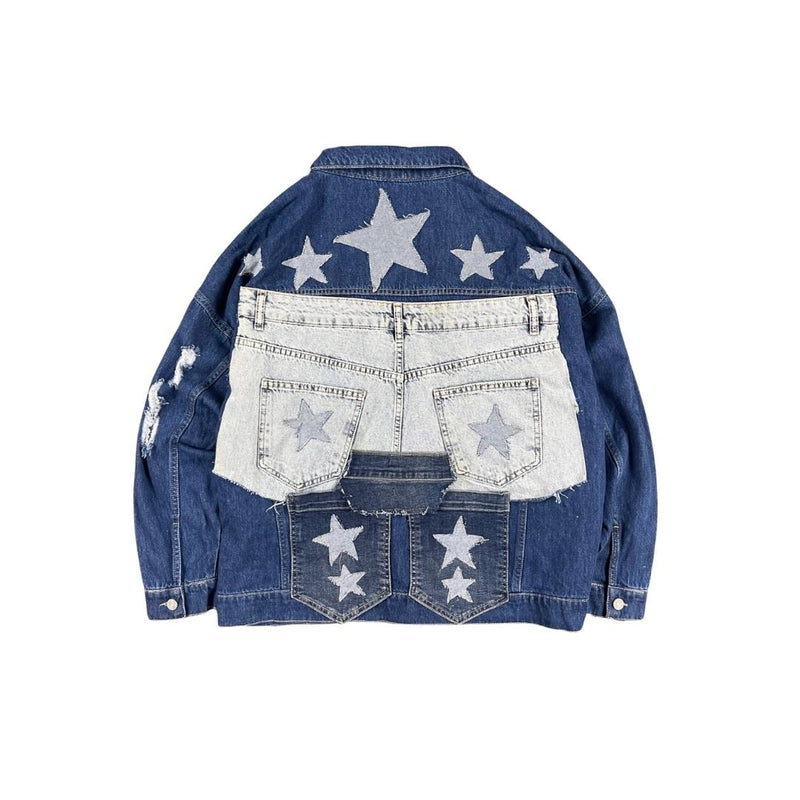 Designer Patchwork Unisex Denim Jacket - STREETMODE™