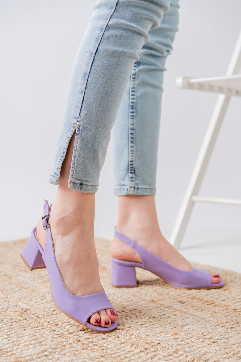 Eriola Lilac Skin Detail Low Heel Women's Shoes - STREETMODE™