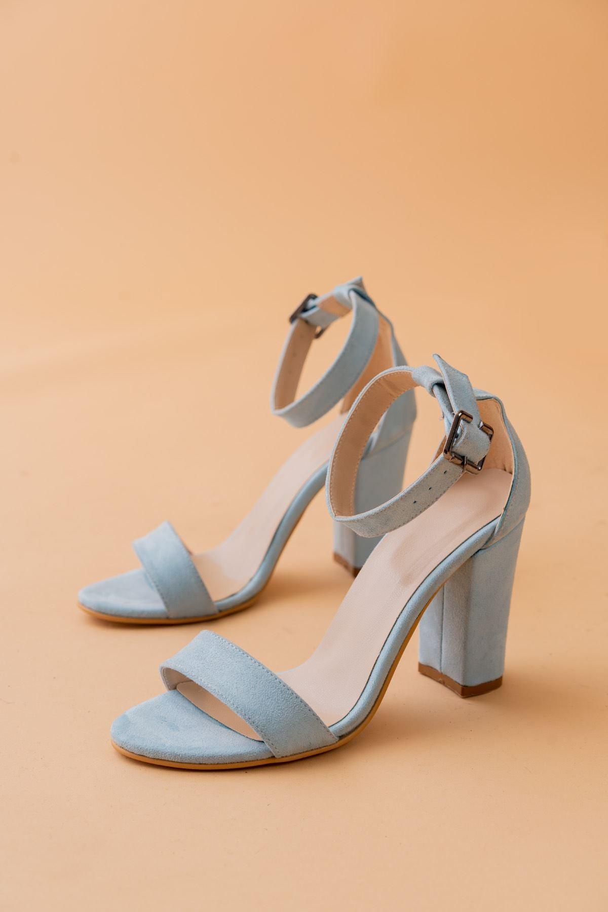 Evdokia Baby Blue Suede Heels Women's Shoes - STREETMODE™