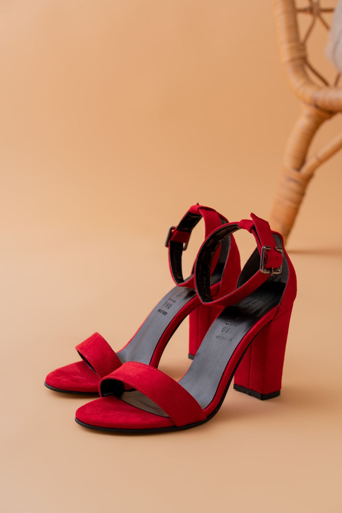 Evdokia Red Suede Heeled Women's Shoes - STREETMODE™