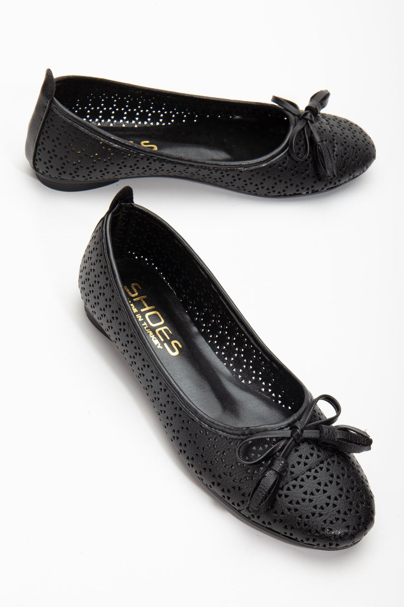 Fathie Black Skin Women's Ballerinas - STREETMODE™