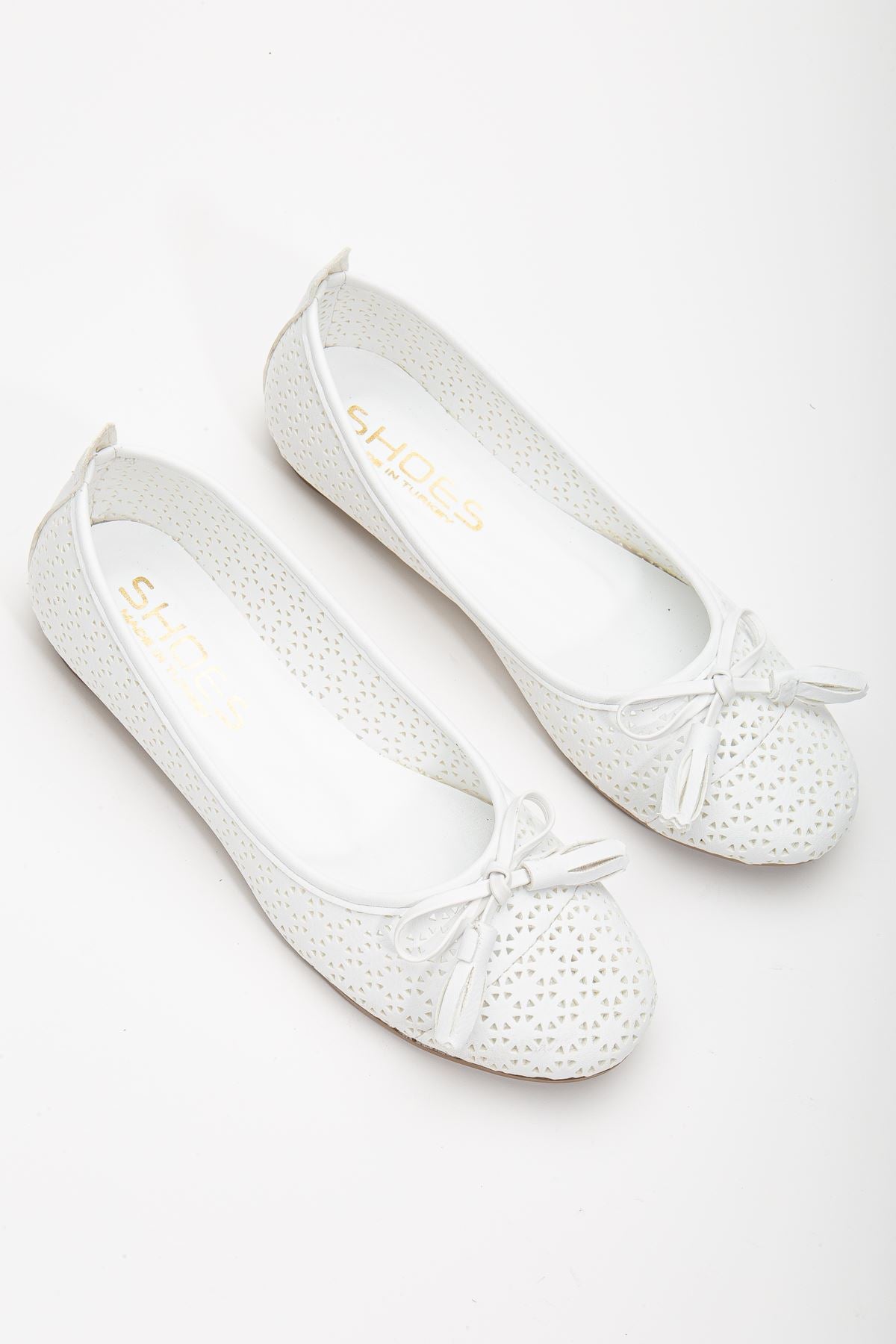 Fathie White Skin Women's Ballerinas - STREETMODE™