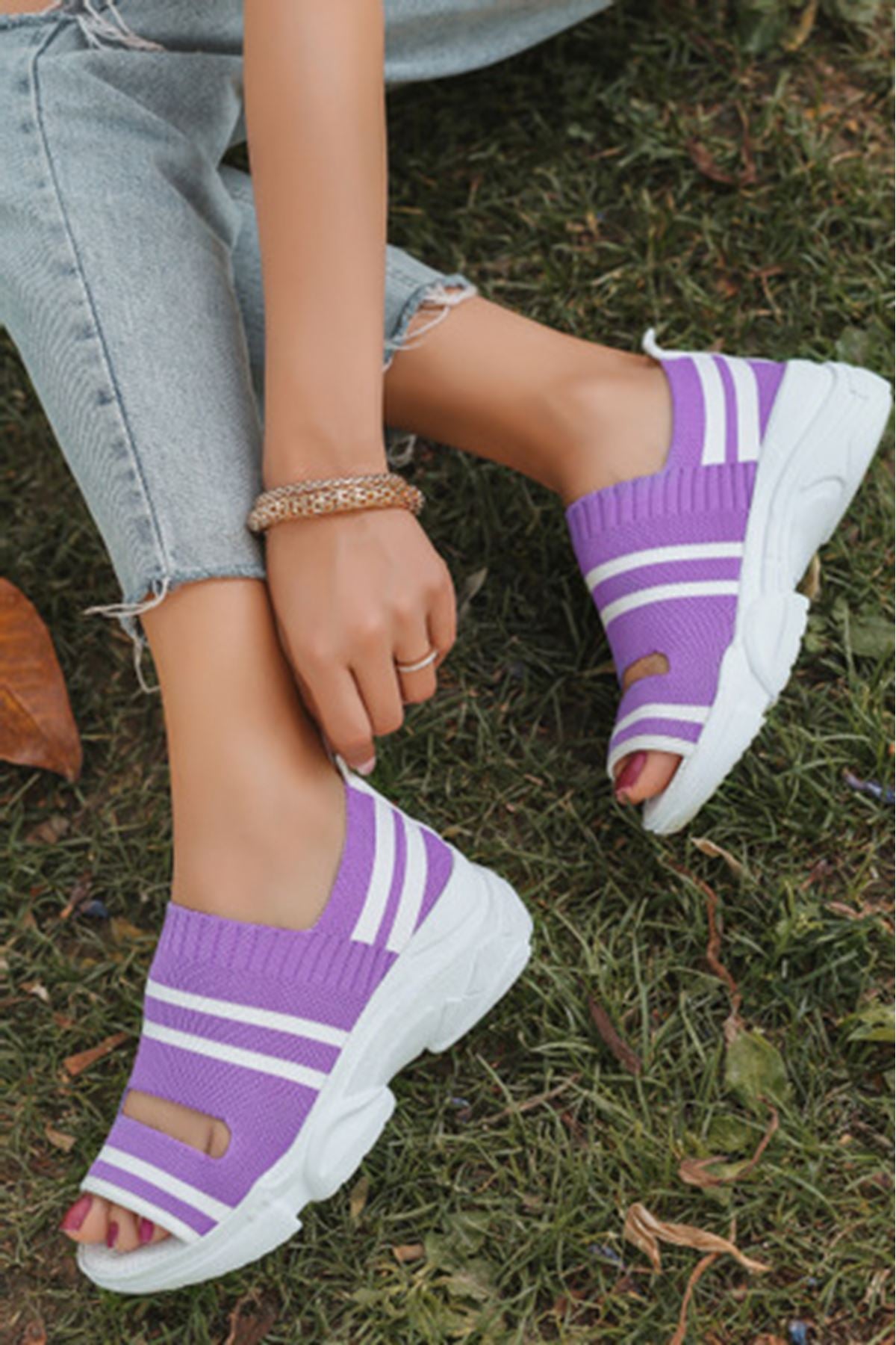 Hera Lilac Knitwear Women's Sports Shoes - STREETMODE™