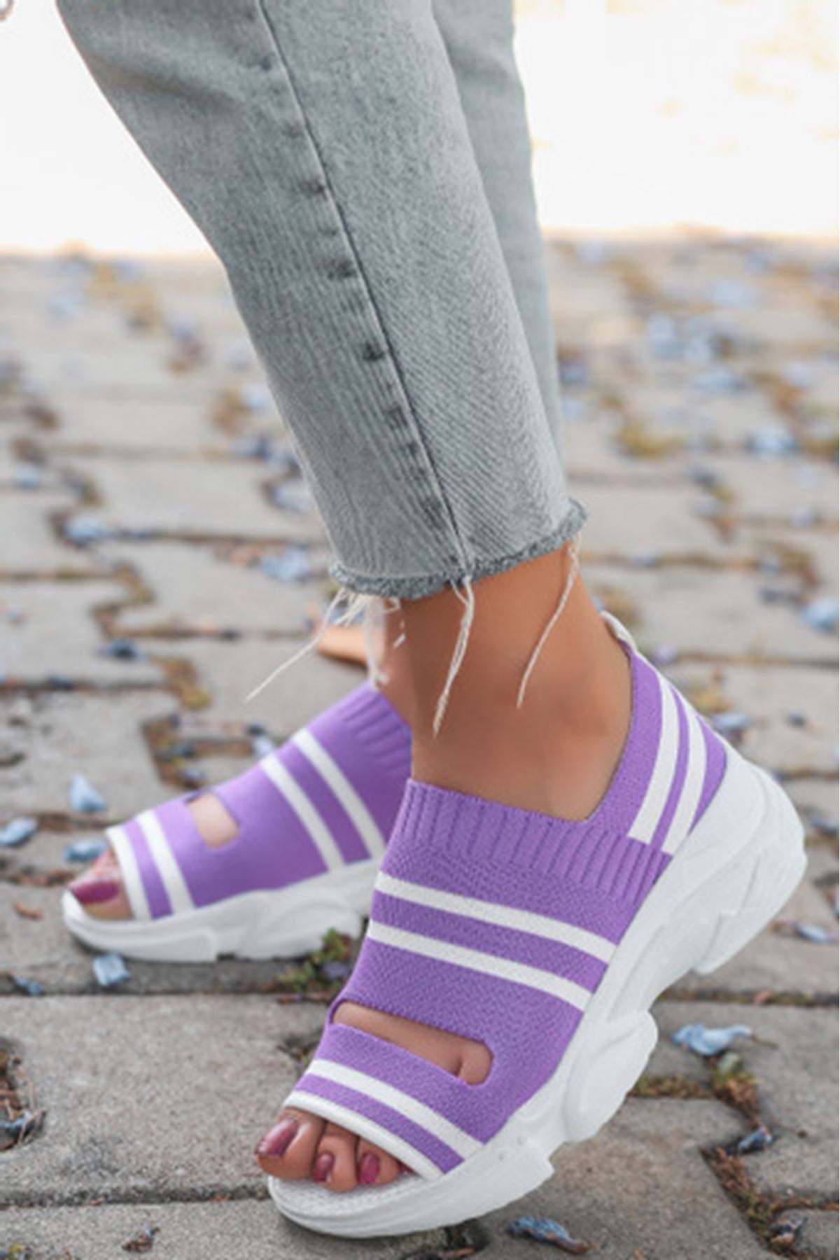 Hera Lilac Knitwear Women's Sports Shoes - STREETMODE™