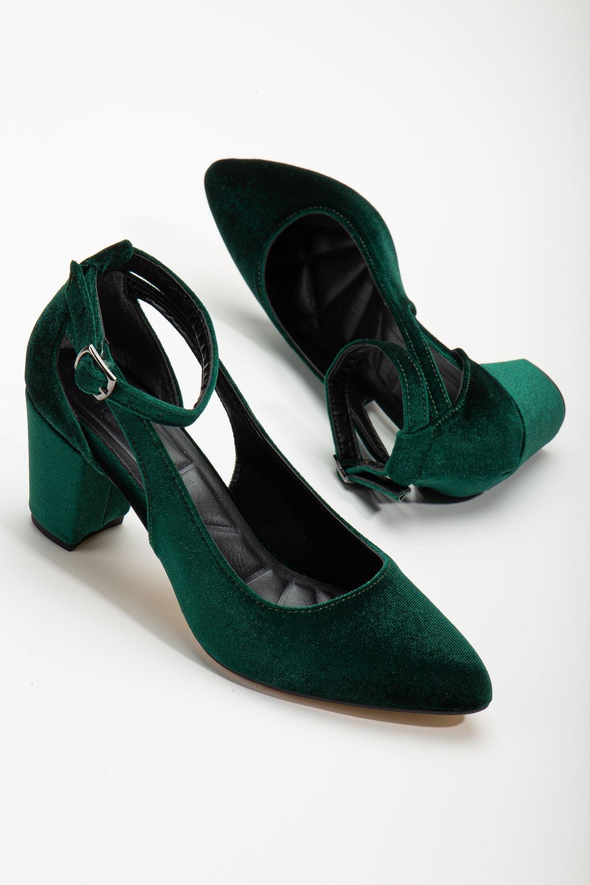 Hero Heeled Khaki Velvet Women's Shoes - STREETMODE™