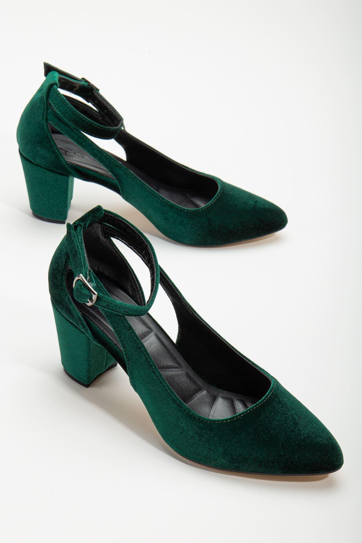 Hero Heeled Khaki Velvet Women's Shoes - STREETMODE™