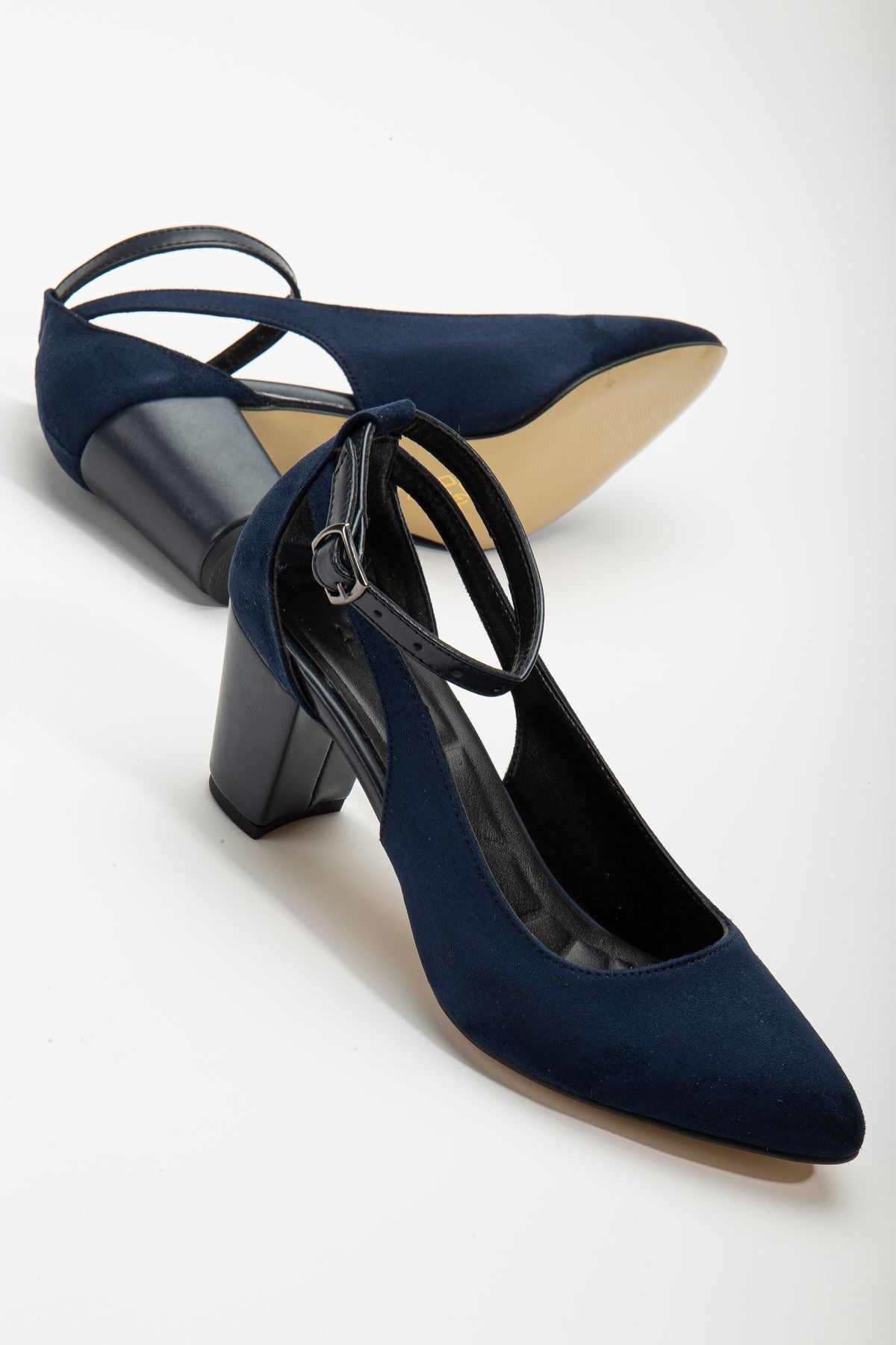 Hero Heeled Navy Blue Suede Women's Shoes - STREETMODE™