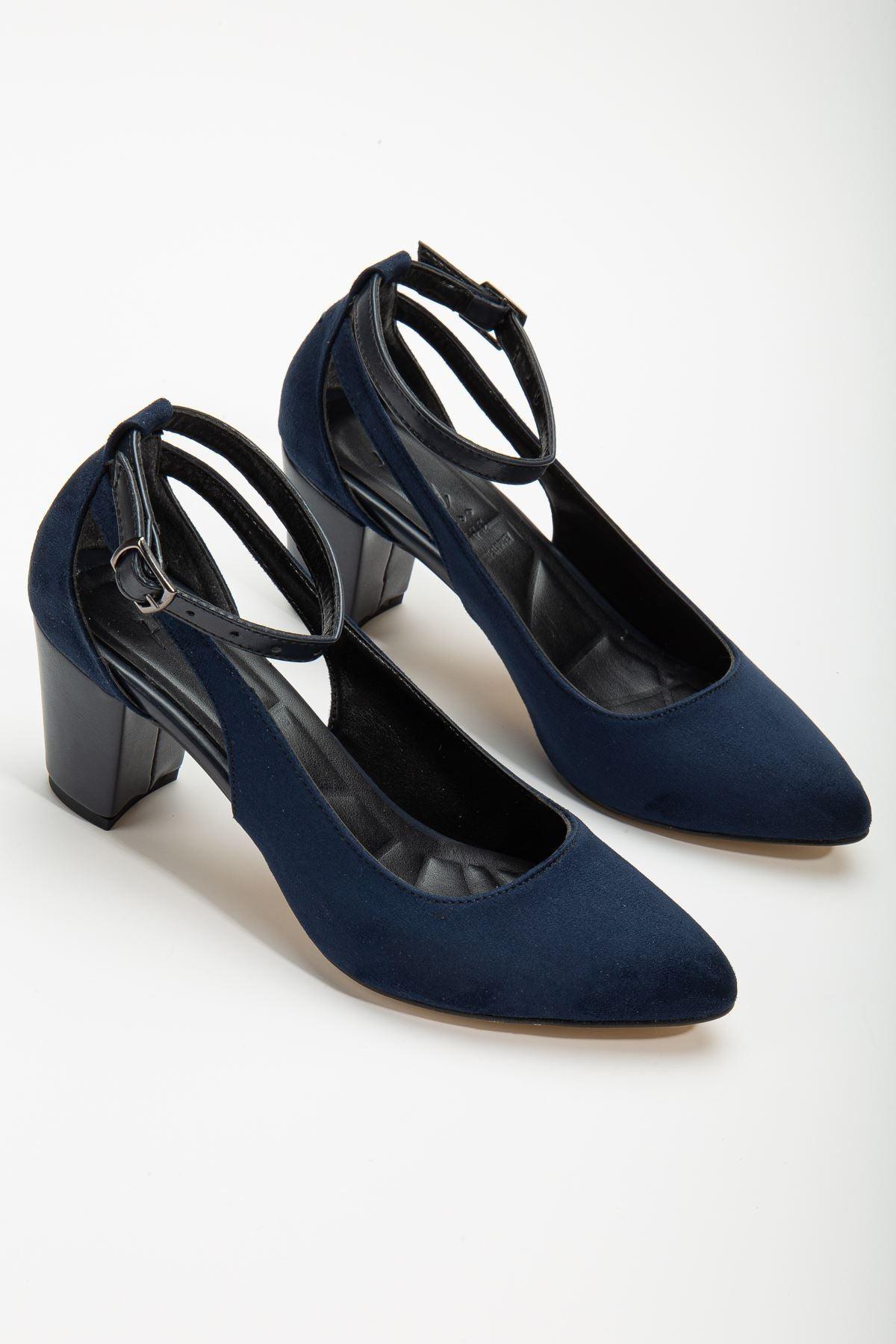 Hero Heeled Navy Blue Suede Women's Shoes - STREETMODE™