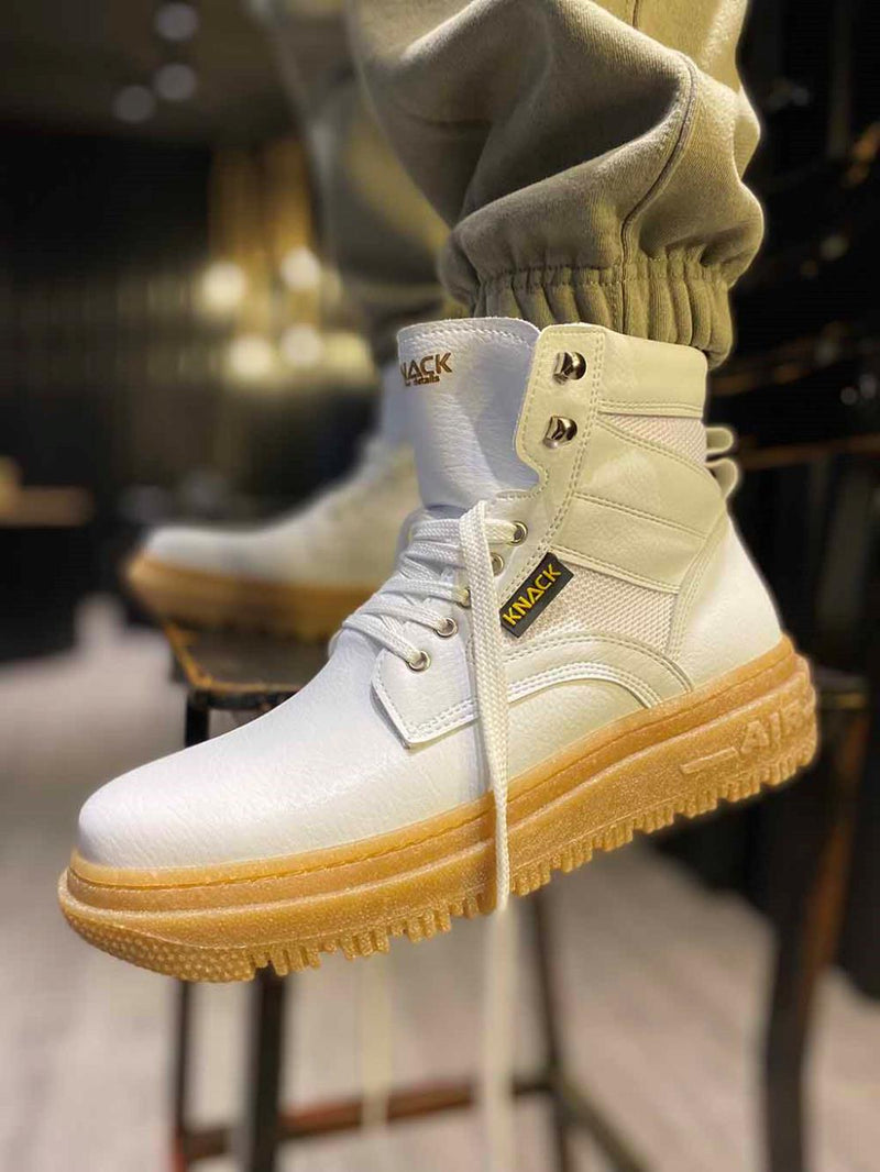 High Sole Boots 230 White - STREETMODE™