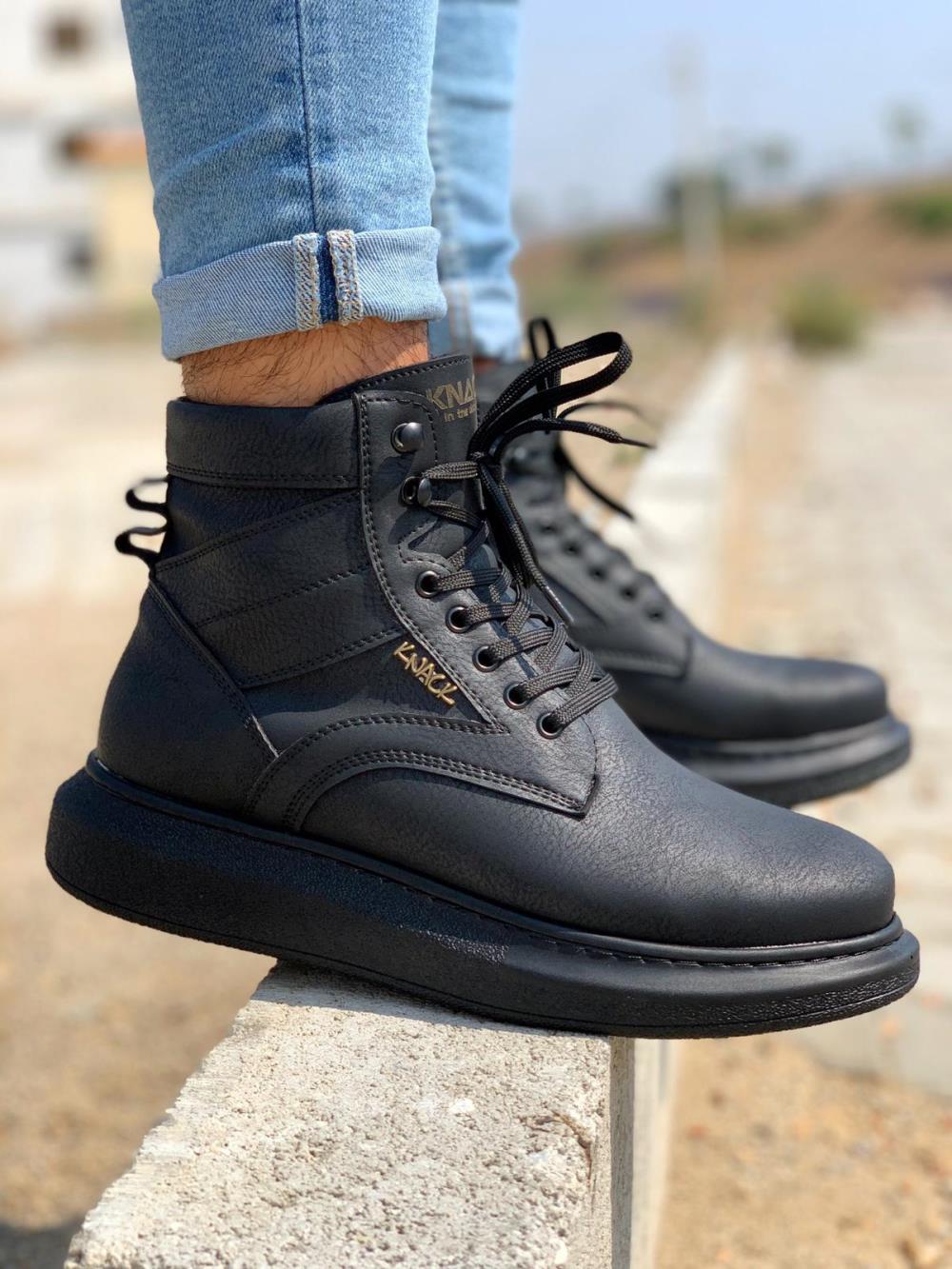 High Sole Shoes B-404 Black - STREETMODE™