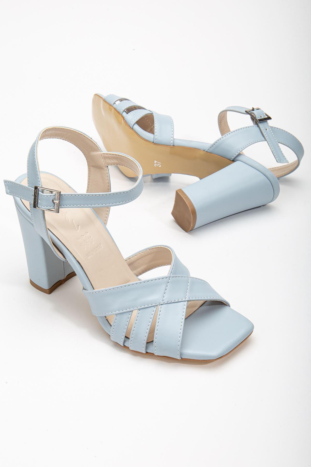 Hope High Heeled Baby Blue Skin Blunt Toe Women's Shoes - STREETMODE™