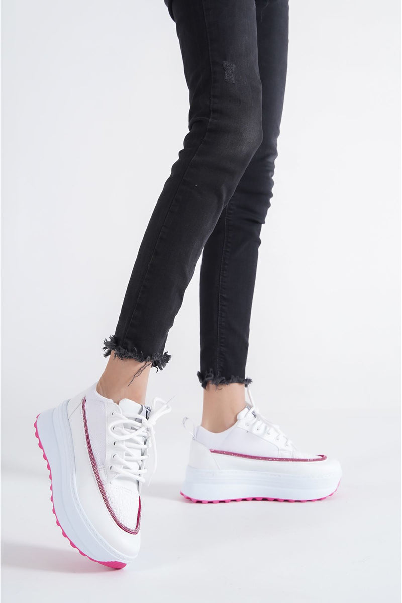 JASMIN pink white Sneakers Shoes - STREETMODE™