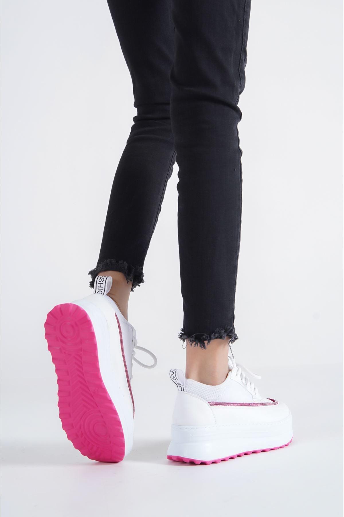 JASMIN pink white Sneakers Shoes - STREETMODE™