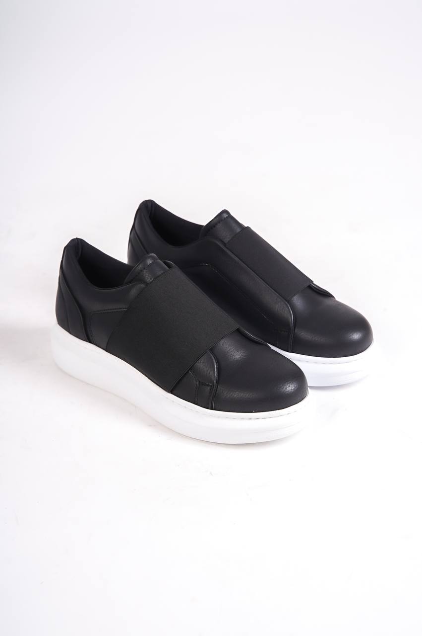 KB-040 Black Leather Laced Casual Men's Shoes - STREETMODE™