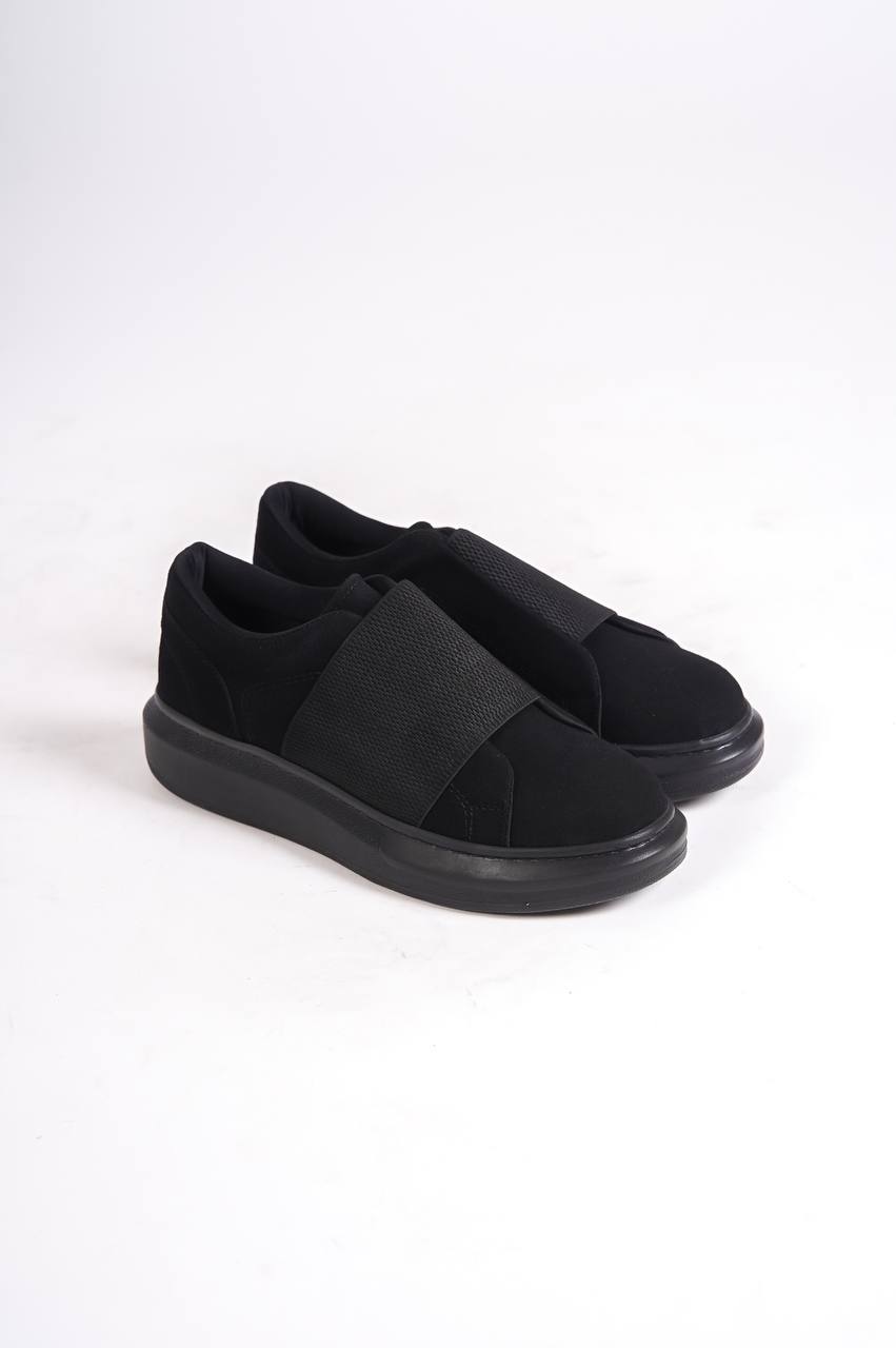KB-040 Black Suede Black Sole Laced Casual Men's Shoes - STREETMODE™