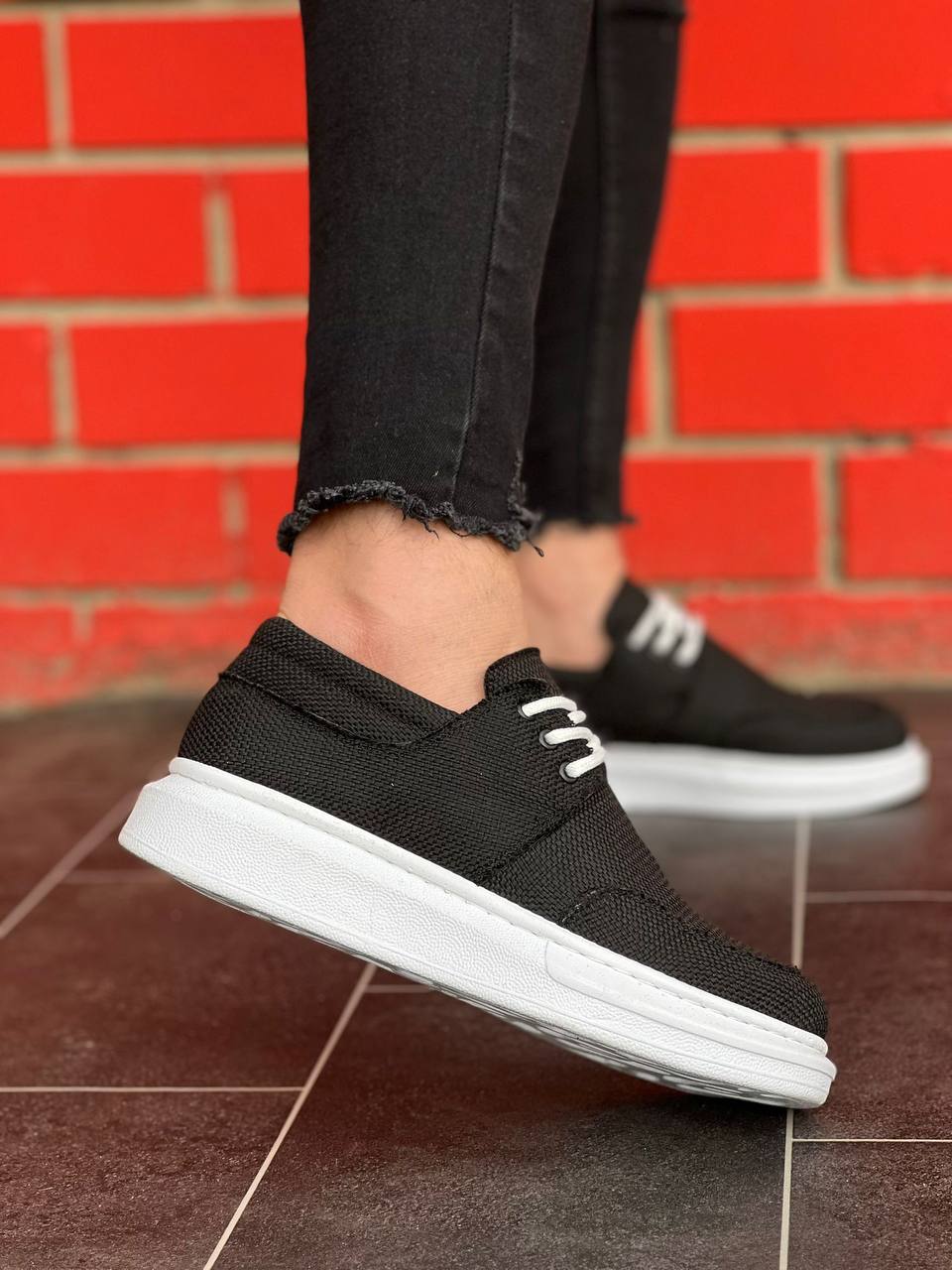 KB-042 Lace-Up Black Casual Men's Sneakers Shoes - STREETMODE™