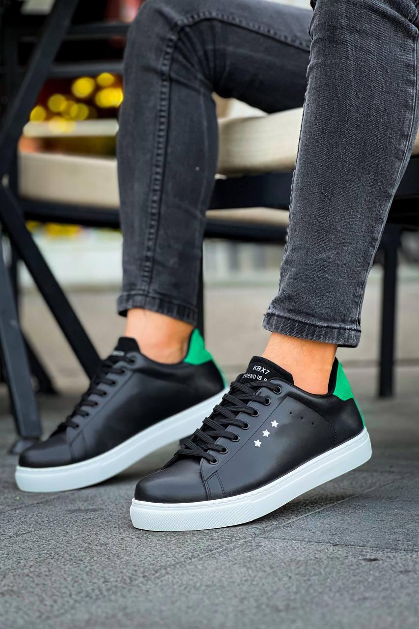 KB-X7 Black Green High White Sole Lace-Up Casual Men's Shoes - STREETMODE™