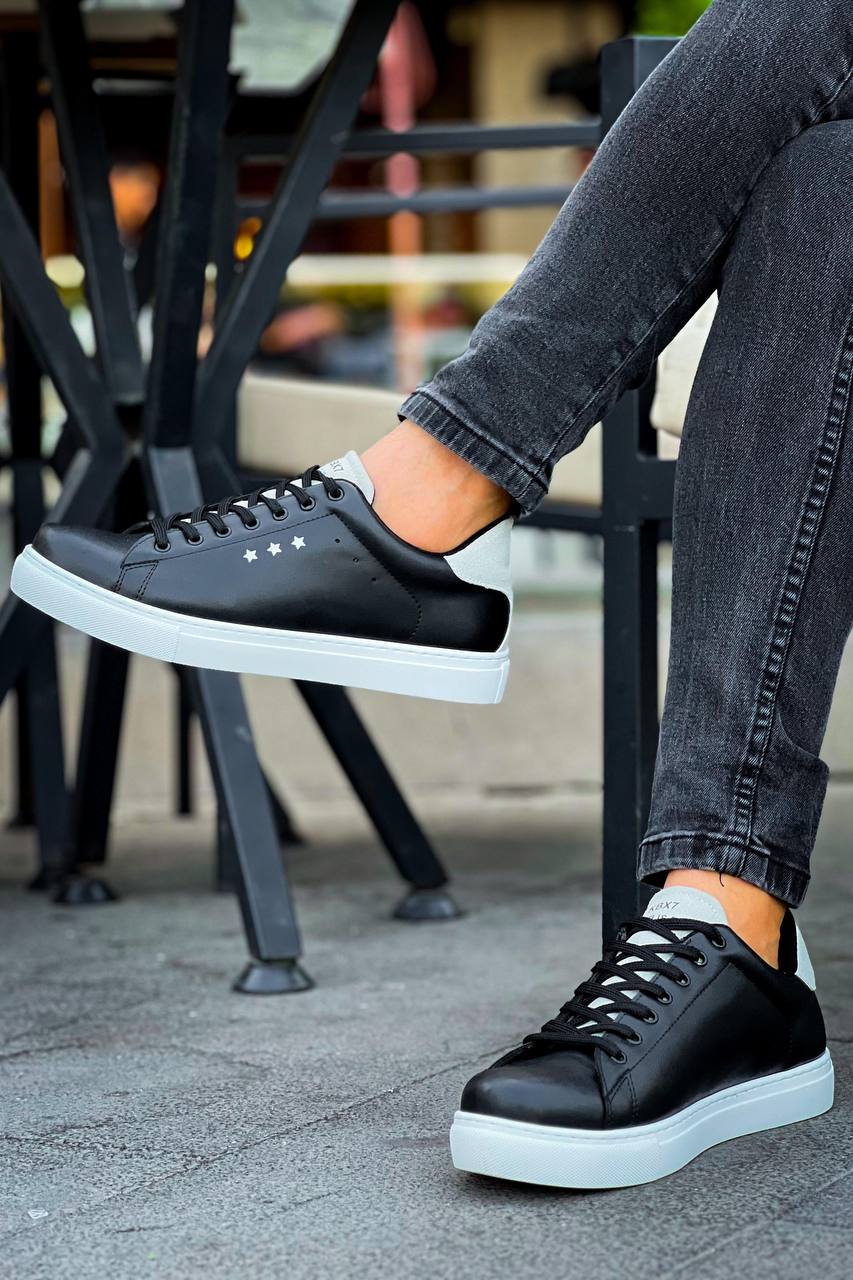 KB-X7 Black Grey High Sole Lace-Up Casual Men's Shoes - STREETMODE™