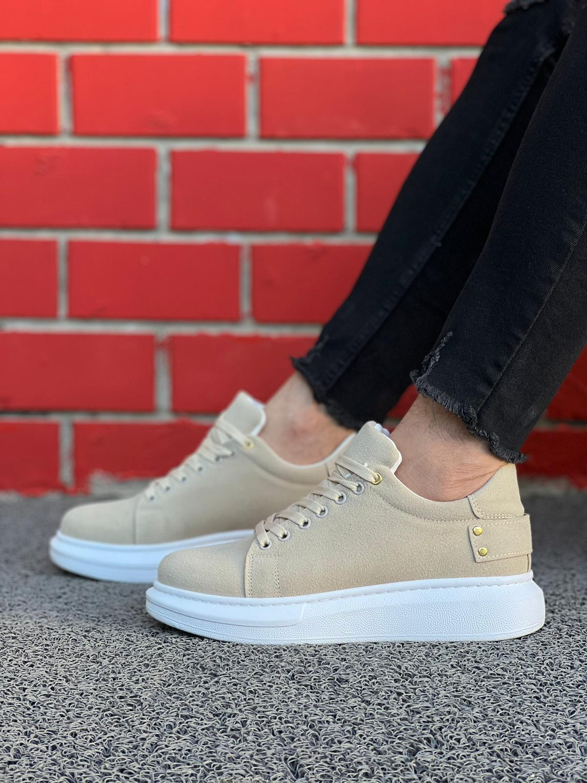 KB047 Beige Suede Casual Men's sneakers Shoes - STREETMODE™