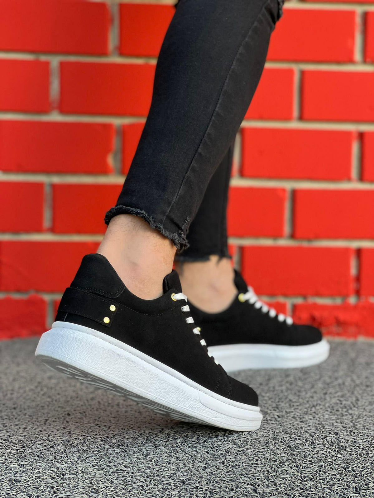 KB047 Black Suede Casual Men's sneakers Shoes - STREETMODE™