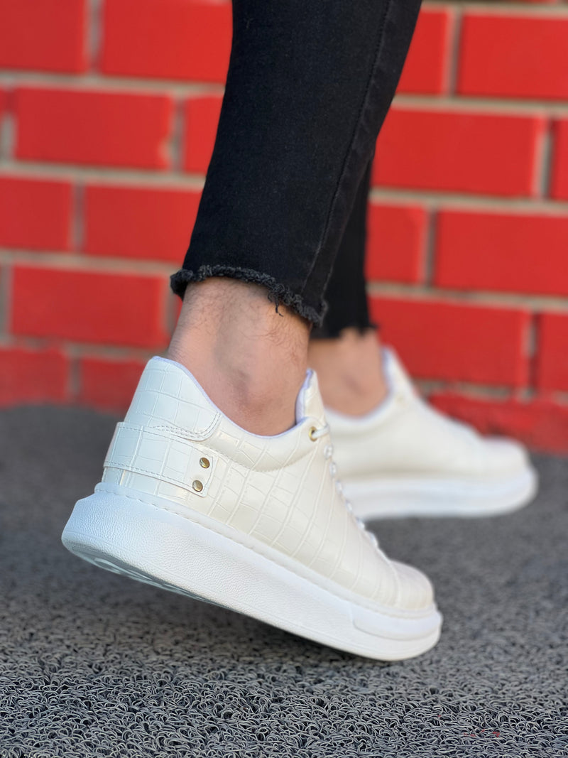 KB047 WHITE CROCODİLE Men's Casual Shoes - STREETMODE™
