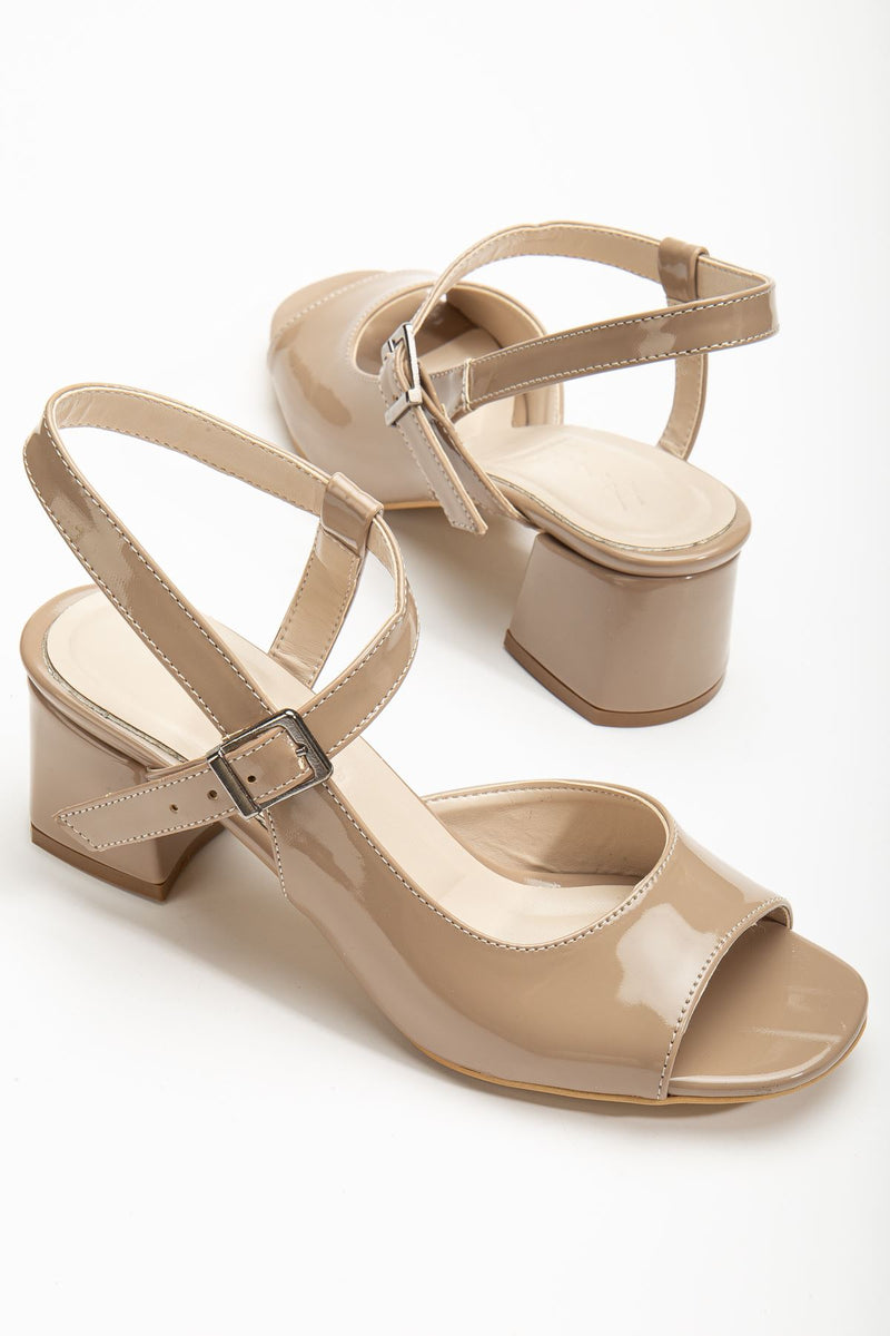 Keri Heeled Mink Patent Leather Blunt Toe Women's Shoes - STREETMODE™