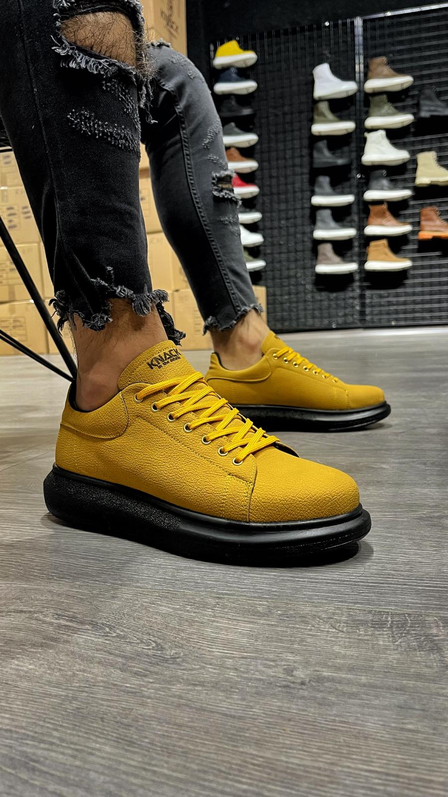 Knack High Sole Casual Shoes 045 Yellow (Black Sole) - STREETMODE™