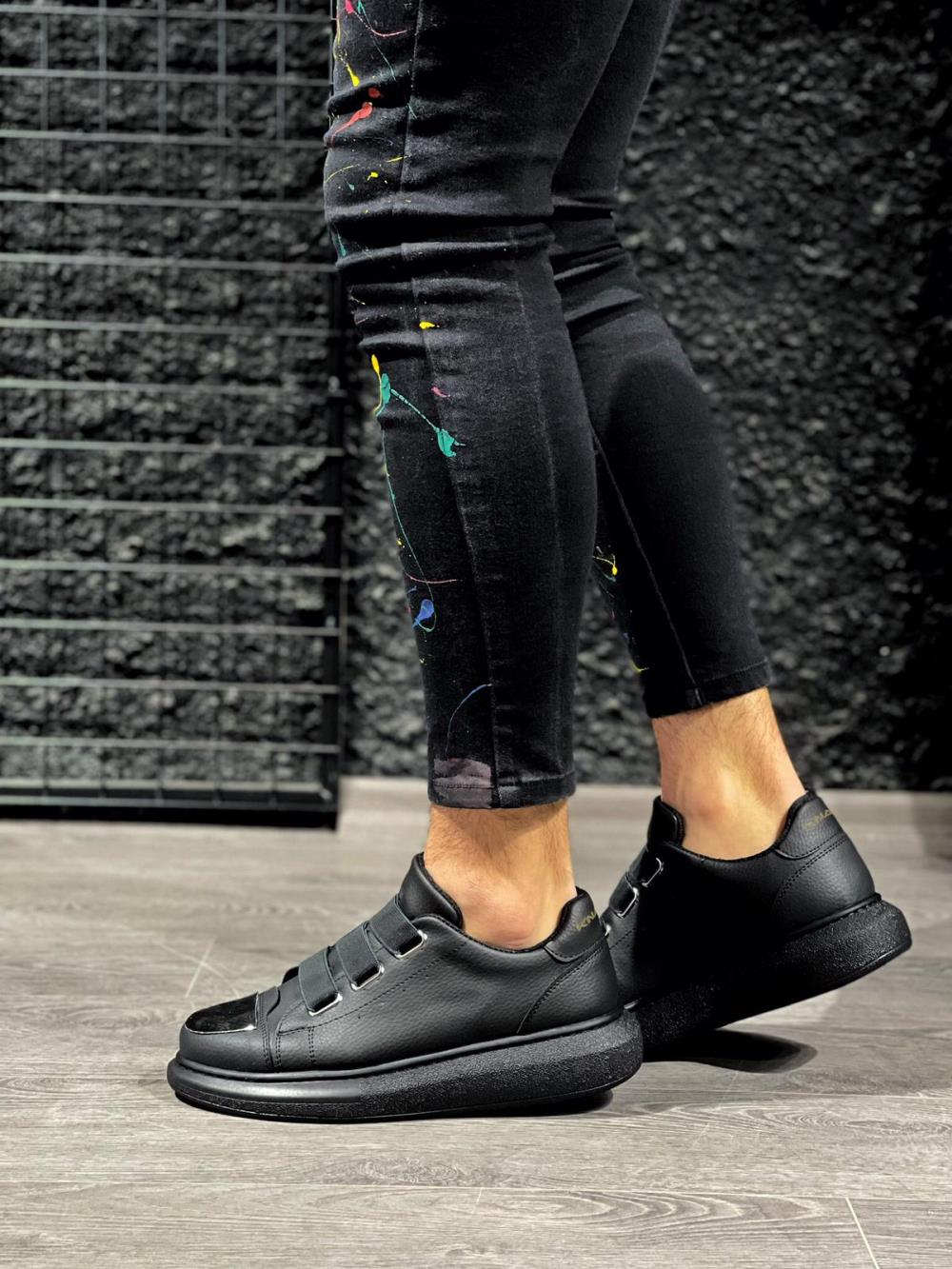 Knack Sneakers Shoes 888 Black (Black Sole) - STREETMODE™