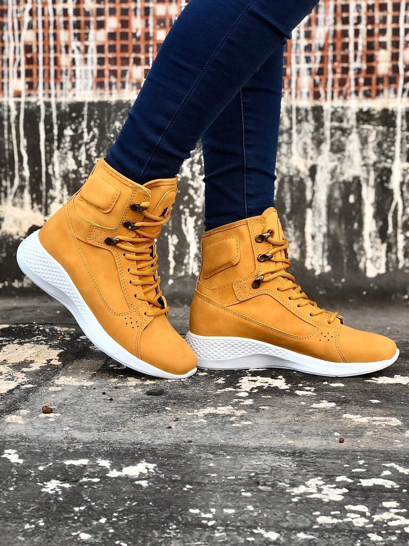 Lace-Up Camel Camouflage High Sole Boxer Unisex Sport Winter Boot - STREETMODE™