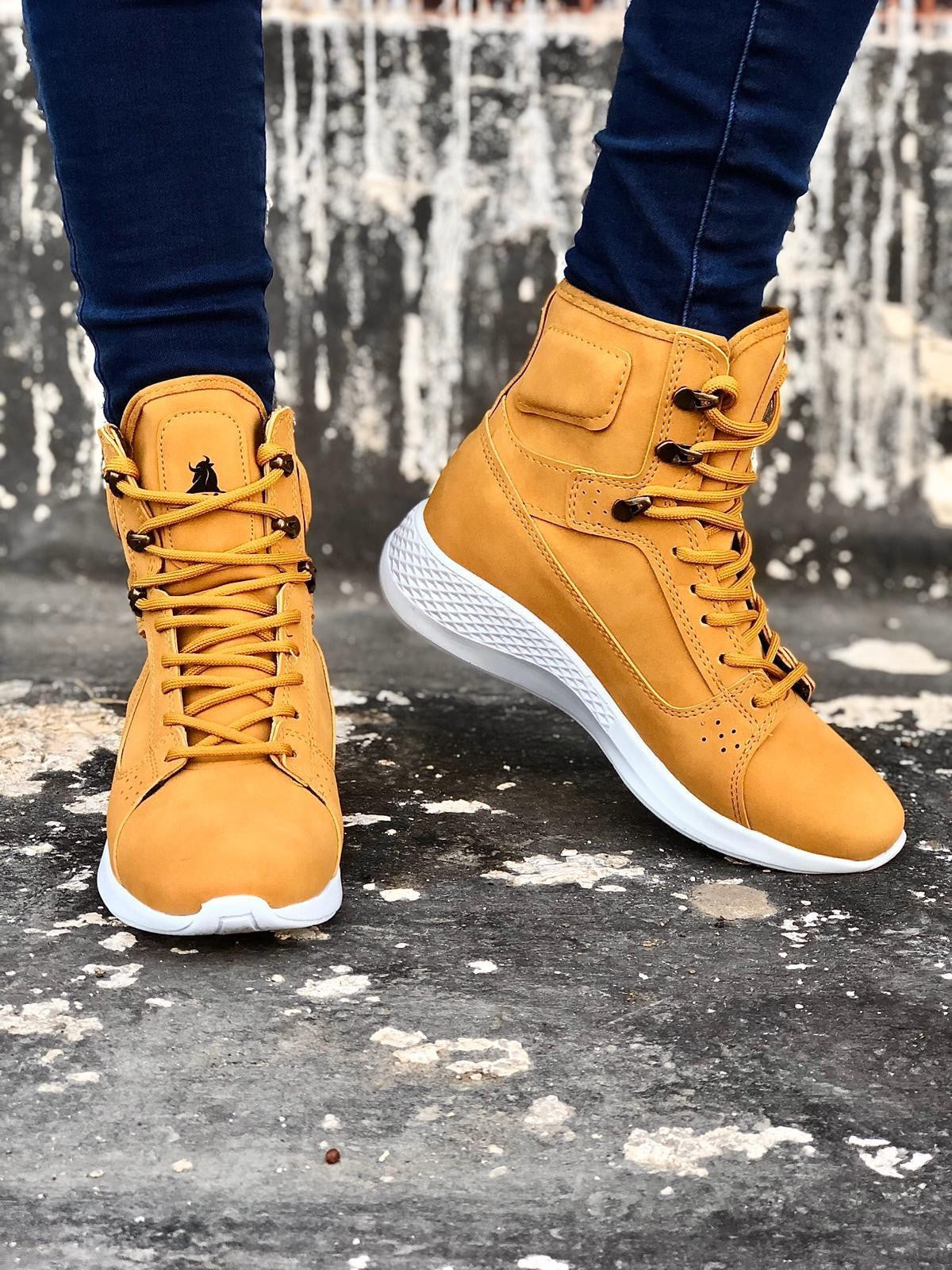 Lace-Up Camel Camouflage High Sole Boxer Unisex Sport Winter Boot - STREETMODE™