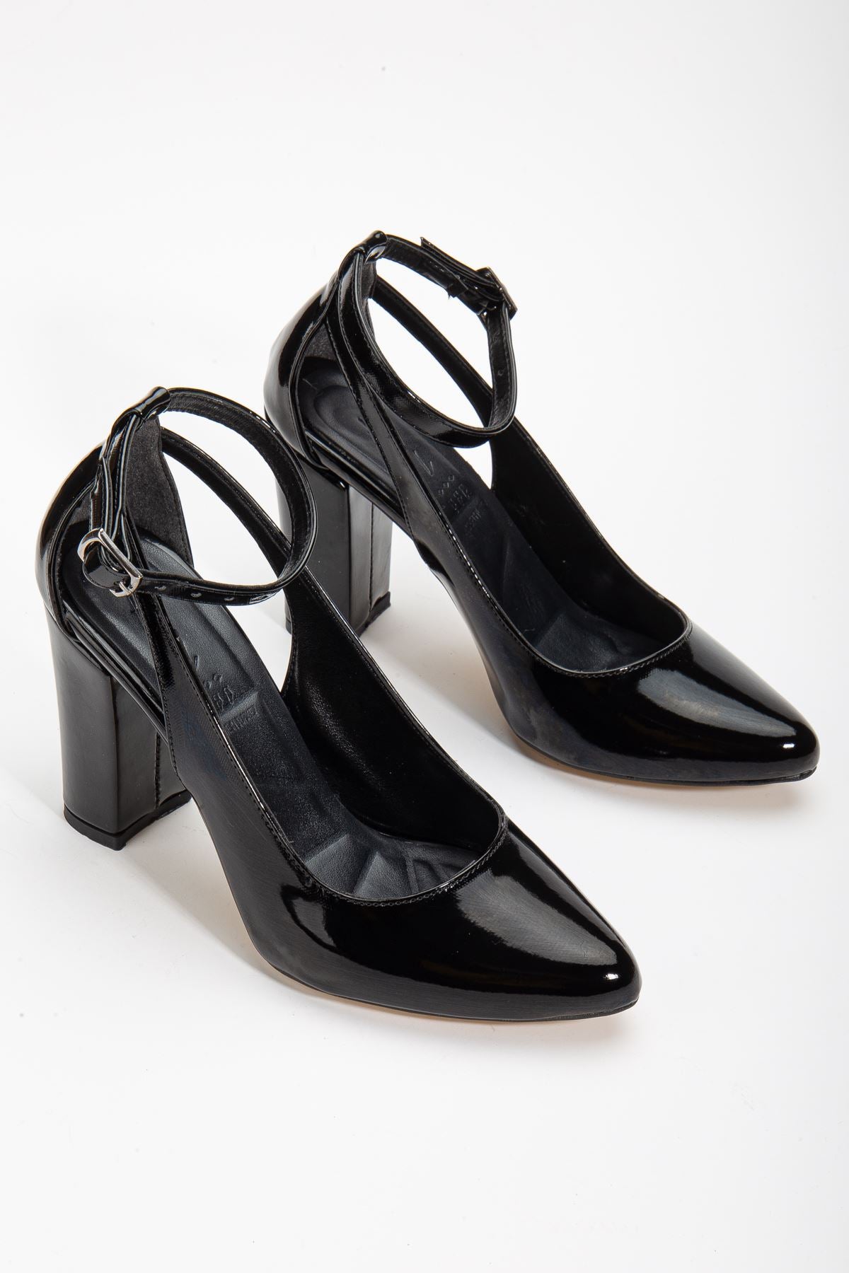 Lillian Heeled Black Patent Leather Heeled Women's Shoes - STREETMODE™