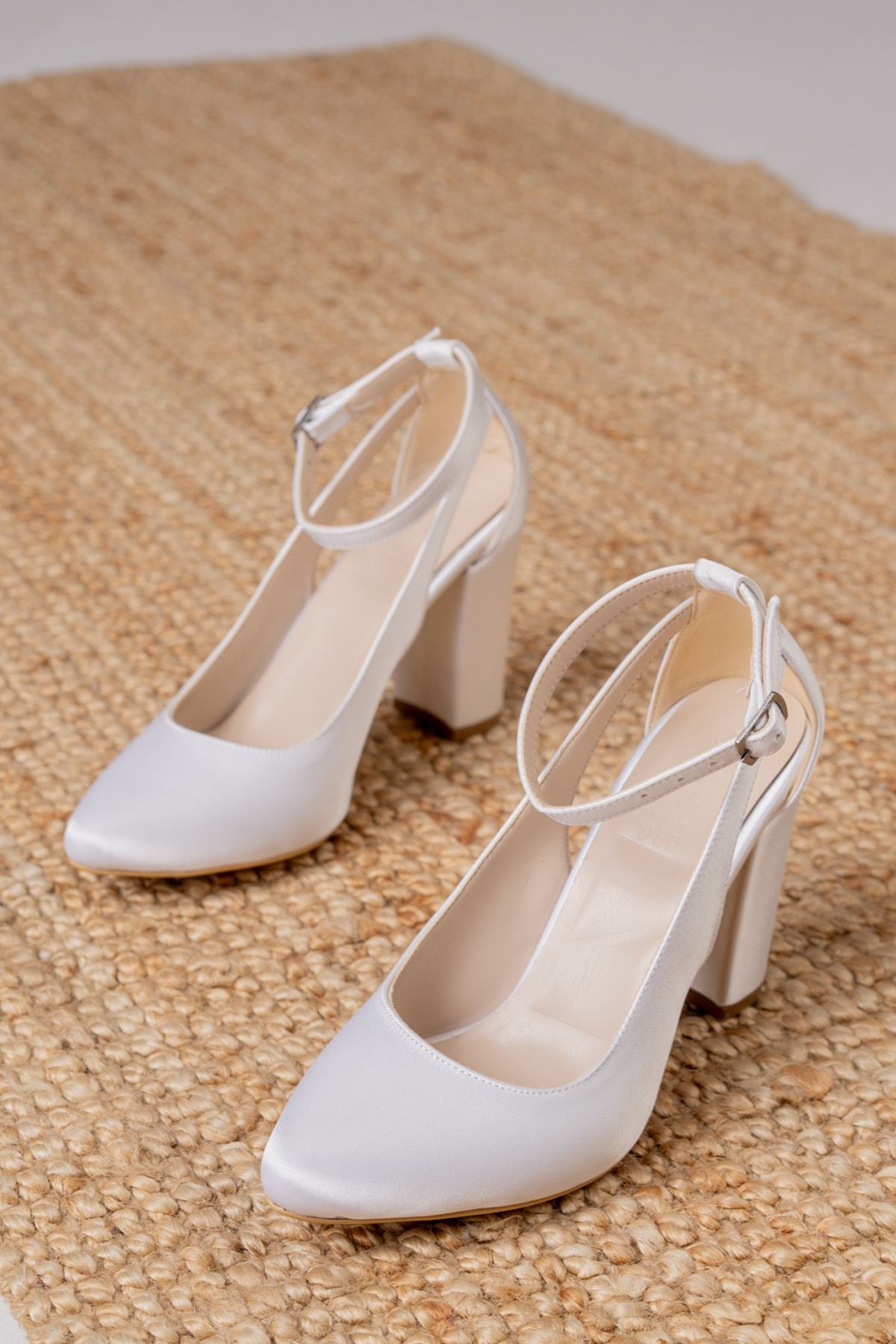 Lillian Heels White Satin Heels Women's Shoes - STREETMODE™