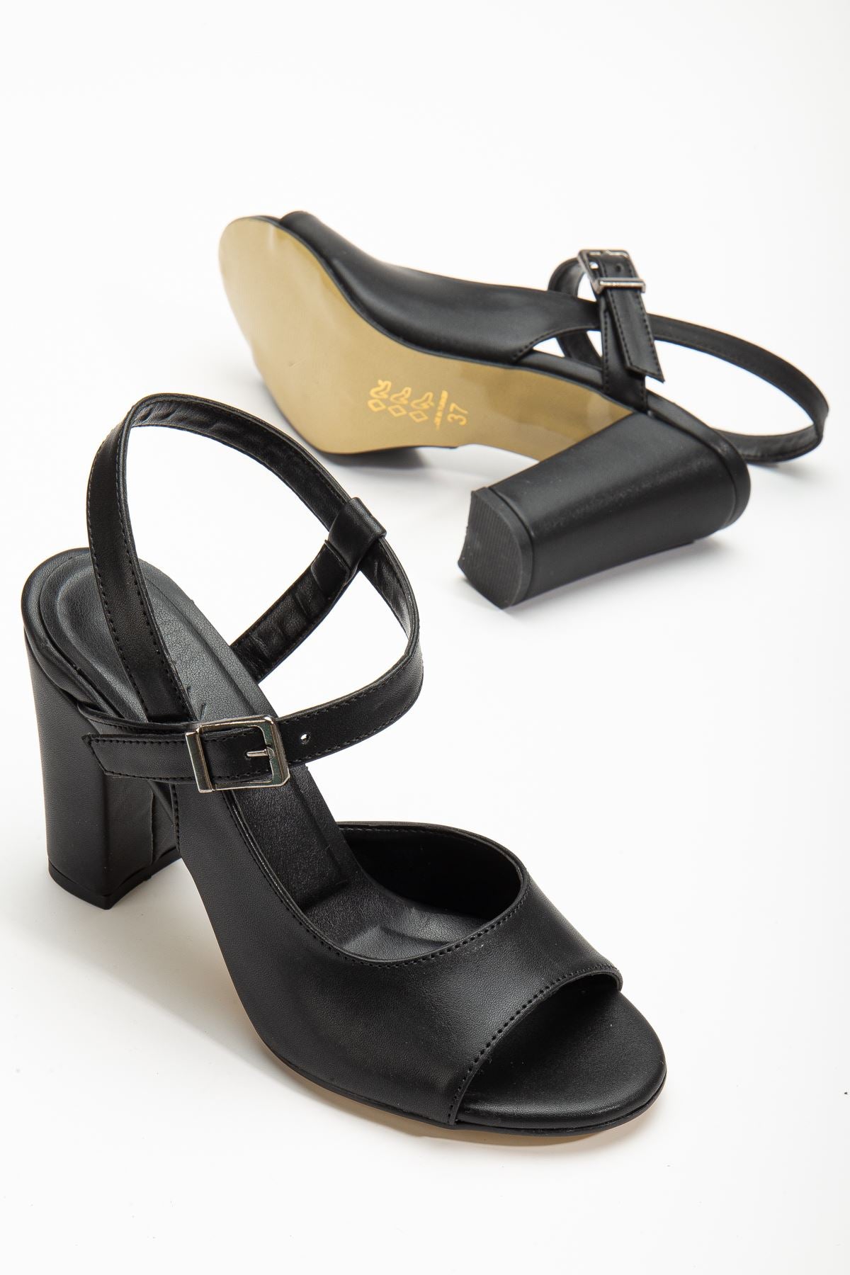 Lovisa Heeled Black Skin Women's Shoes - STREETMODE™