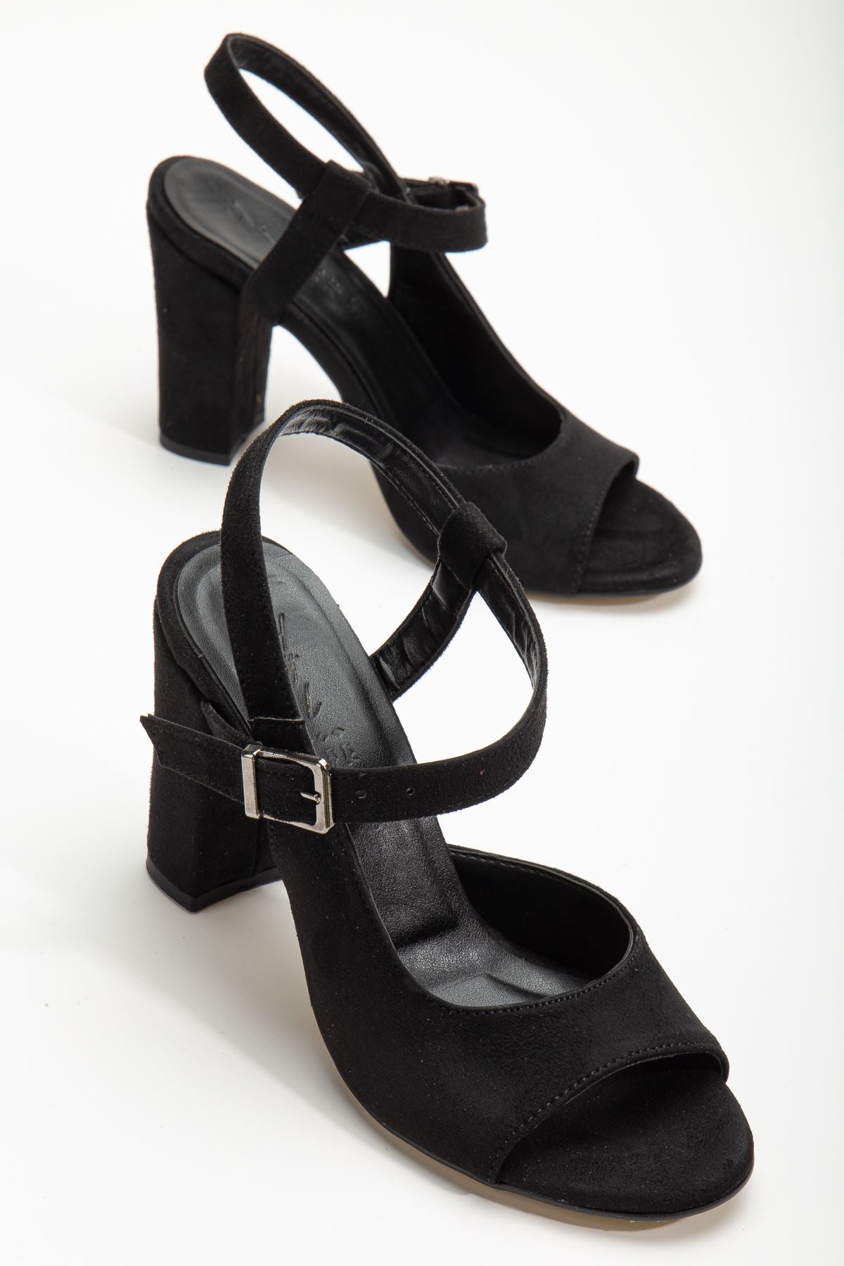 Lovisa Heeled Black Suede Women's Shoes - STREETMODE™