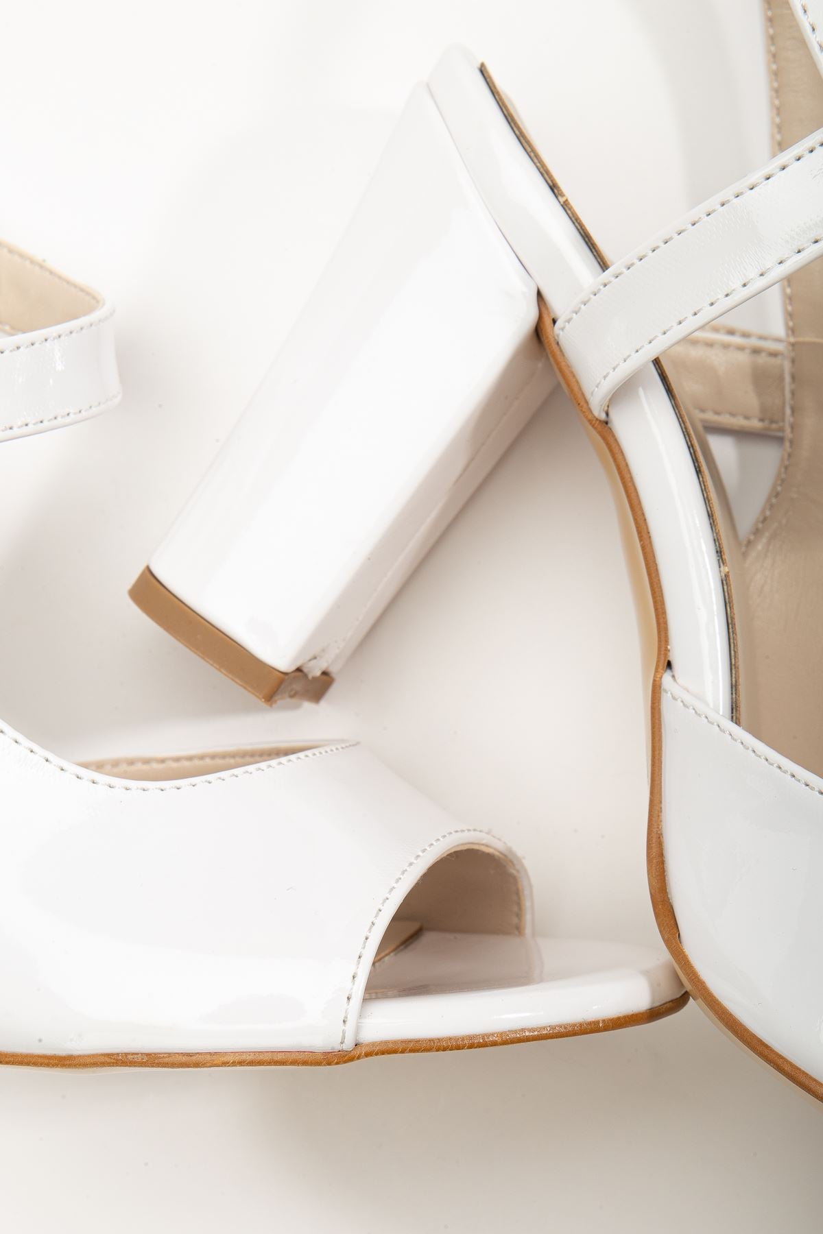 Lovisa Heeled White Patent Leather Women's Shoes - STREETMODE™