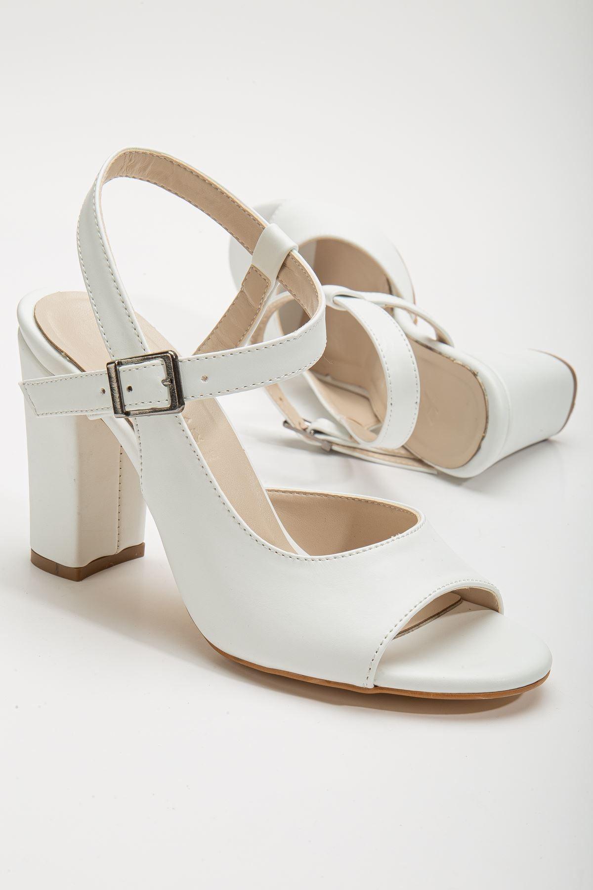 Lovisa Heeled White Skin Women's Shoes - STREETMODE™