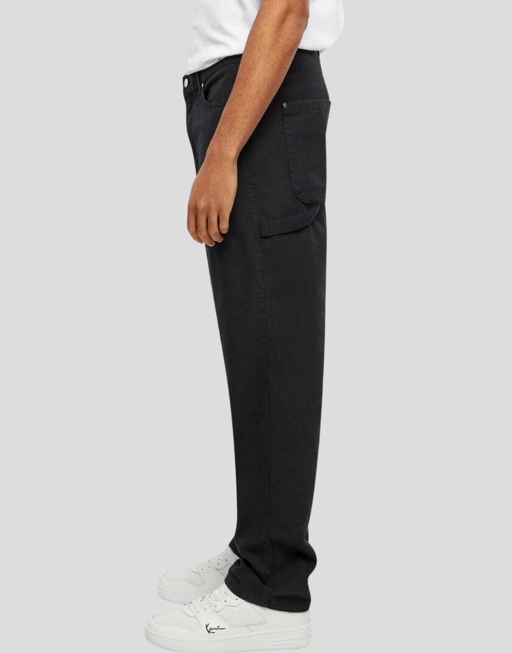 Men's Acid Wash Baggy Jeans Black Trousers - STREETMODE™