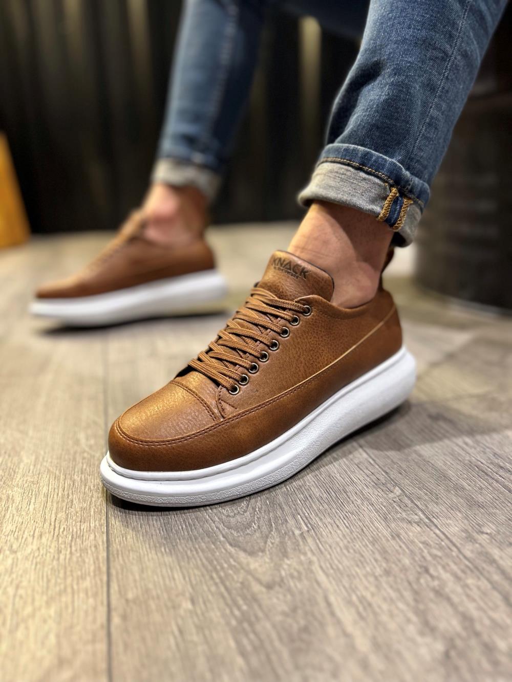 Men's Casual Sneakers Shoes 814 Tan - STREETMODE™