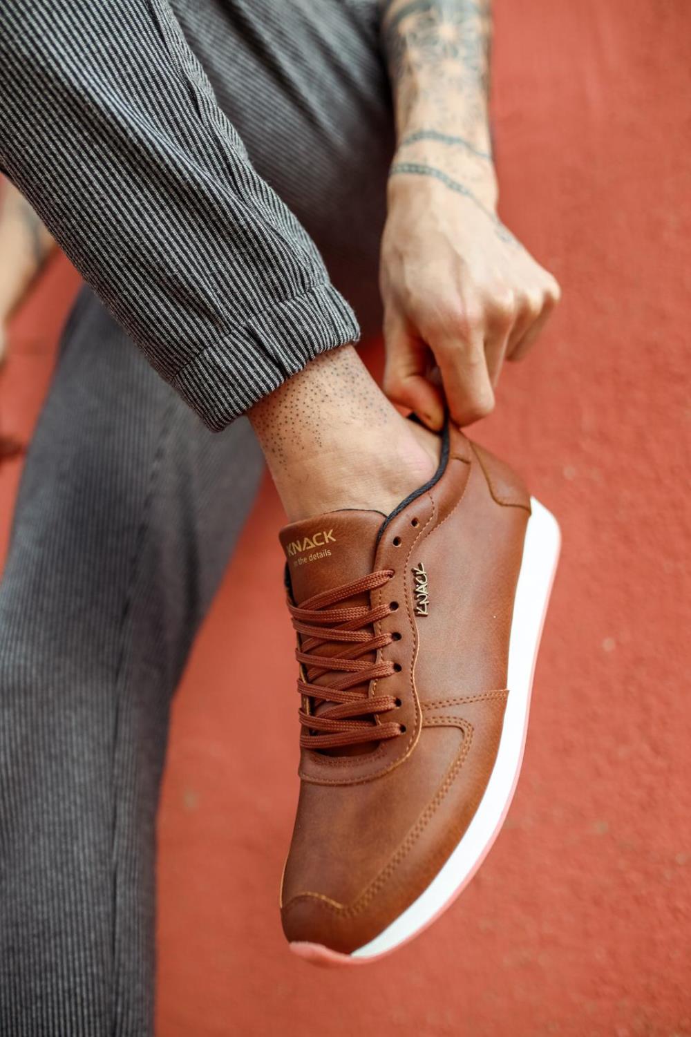 Men's Daily Sneaker Shoes 002 Brown - STREETMODE™