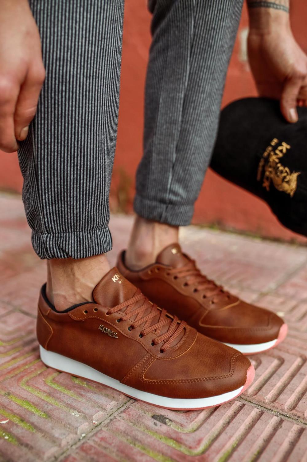 Men's Daily Sneaker Shoes 002 Brown - STREETMODE™