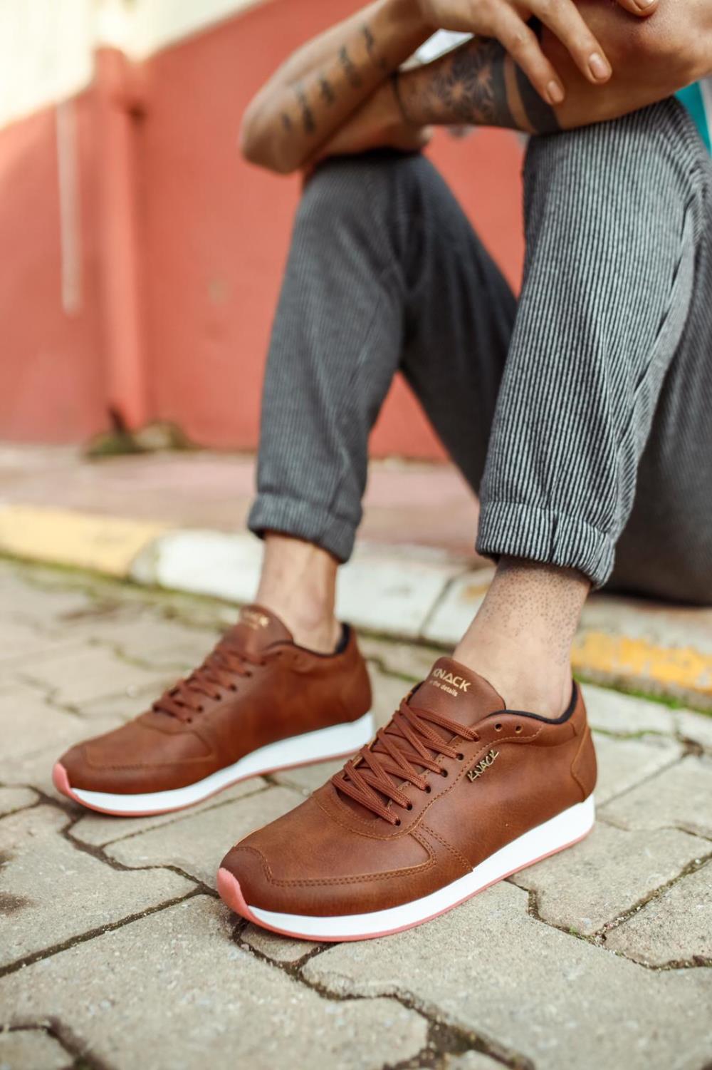 Men's Daily Sneaker Shoes 002 Brown - STREETMODE™