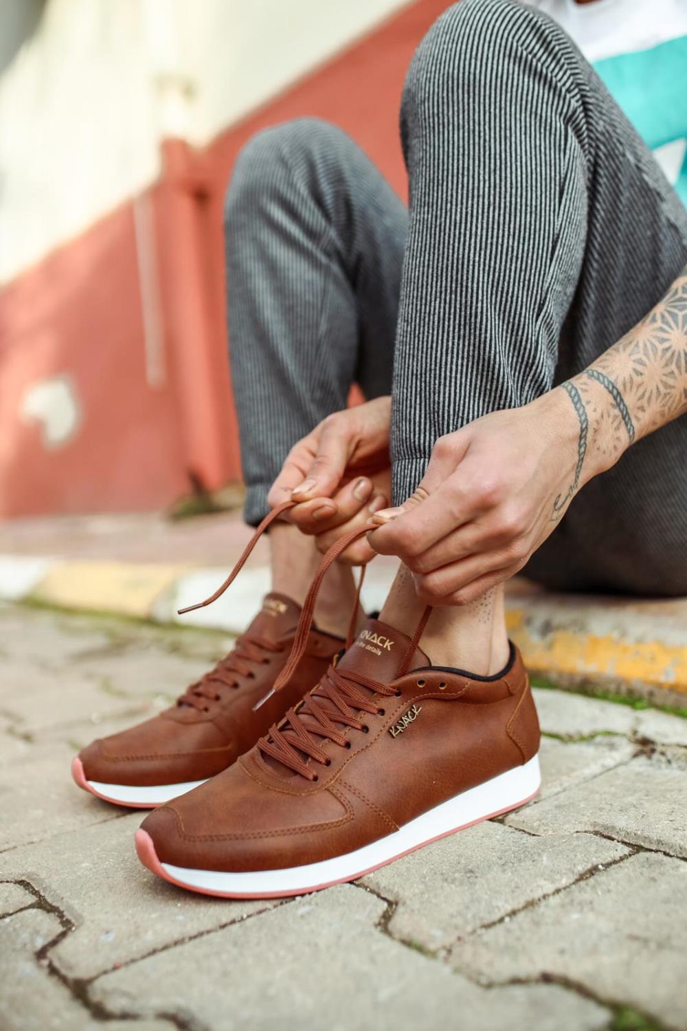 Men's Daily Sneaker Shoes 002 Brown - STREETMODE™