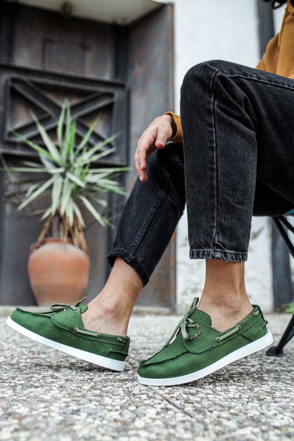 Men's Green Seasonal Linen Shoes - STREETMODE™