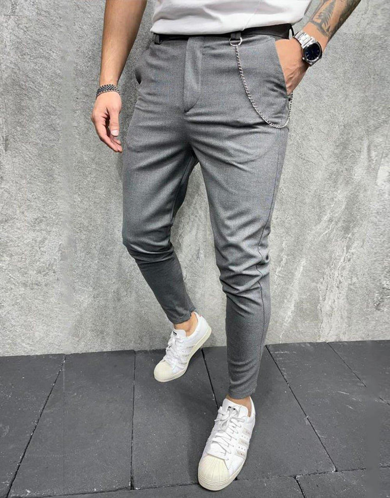 Men's Italian Cut Classic Fabric Trousers Anthracite gray - STREETMODE™
