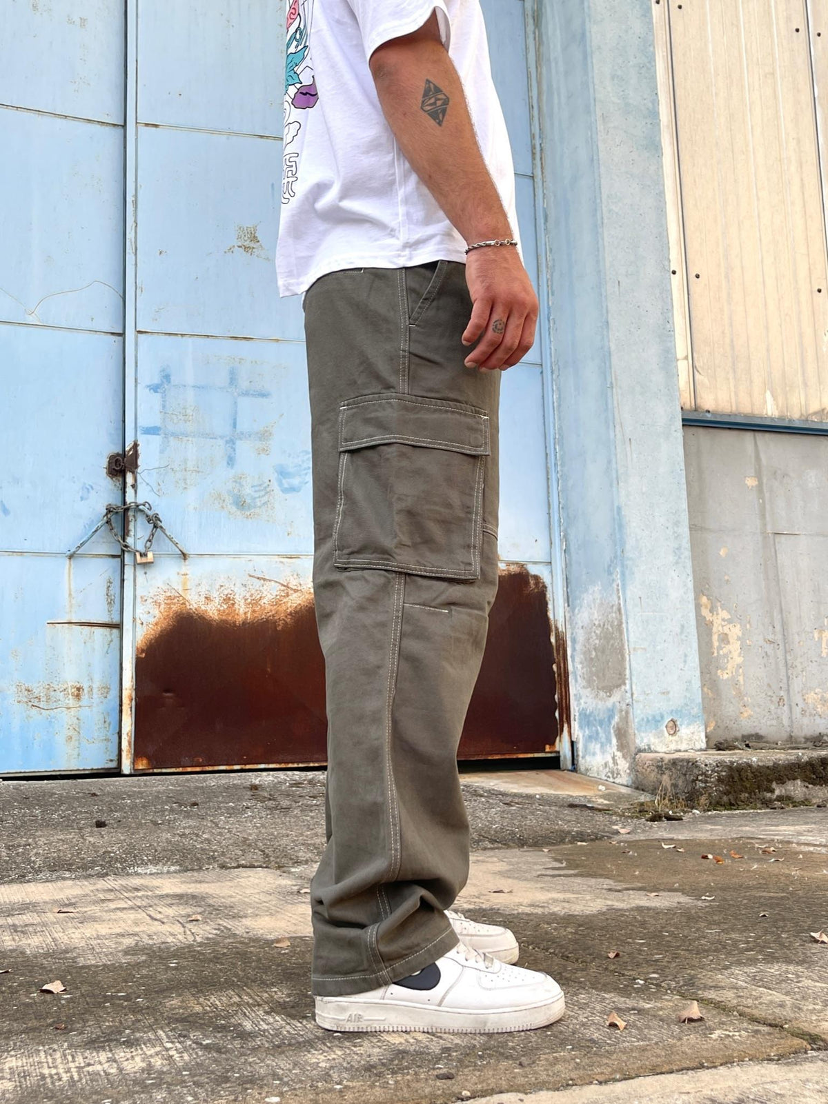 Men's Premium Baggy Cargo Jeans Pants Khaki - STREETMODE™