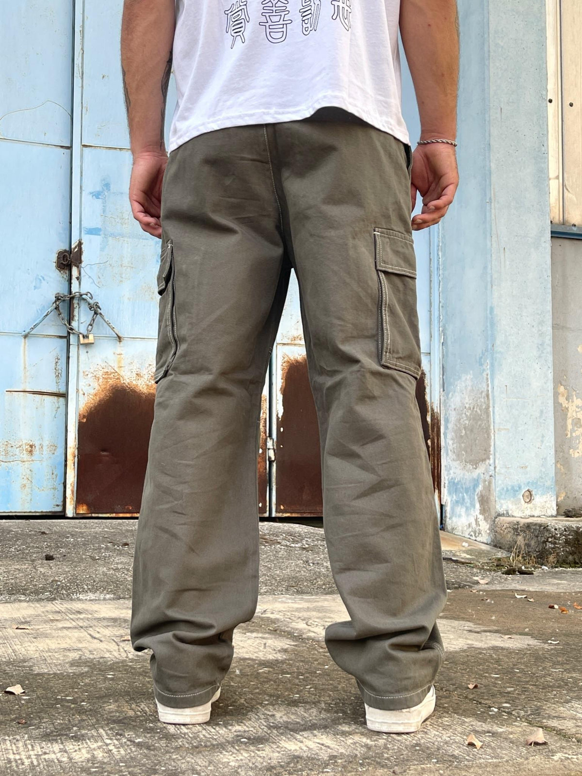 Men's Premium Baggy Cargo Jeans Pants Khaki - STREETMODE™